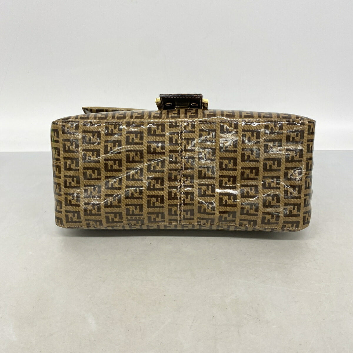 Fendi Brown Coated Canvas Handbag (Pre-Owned)