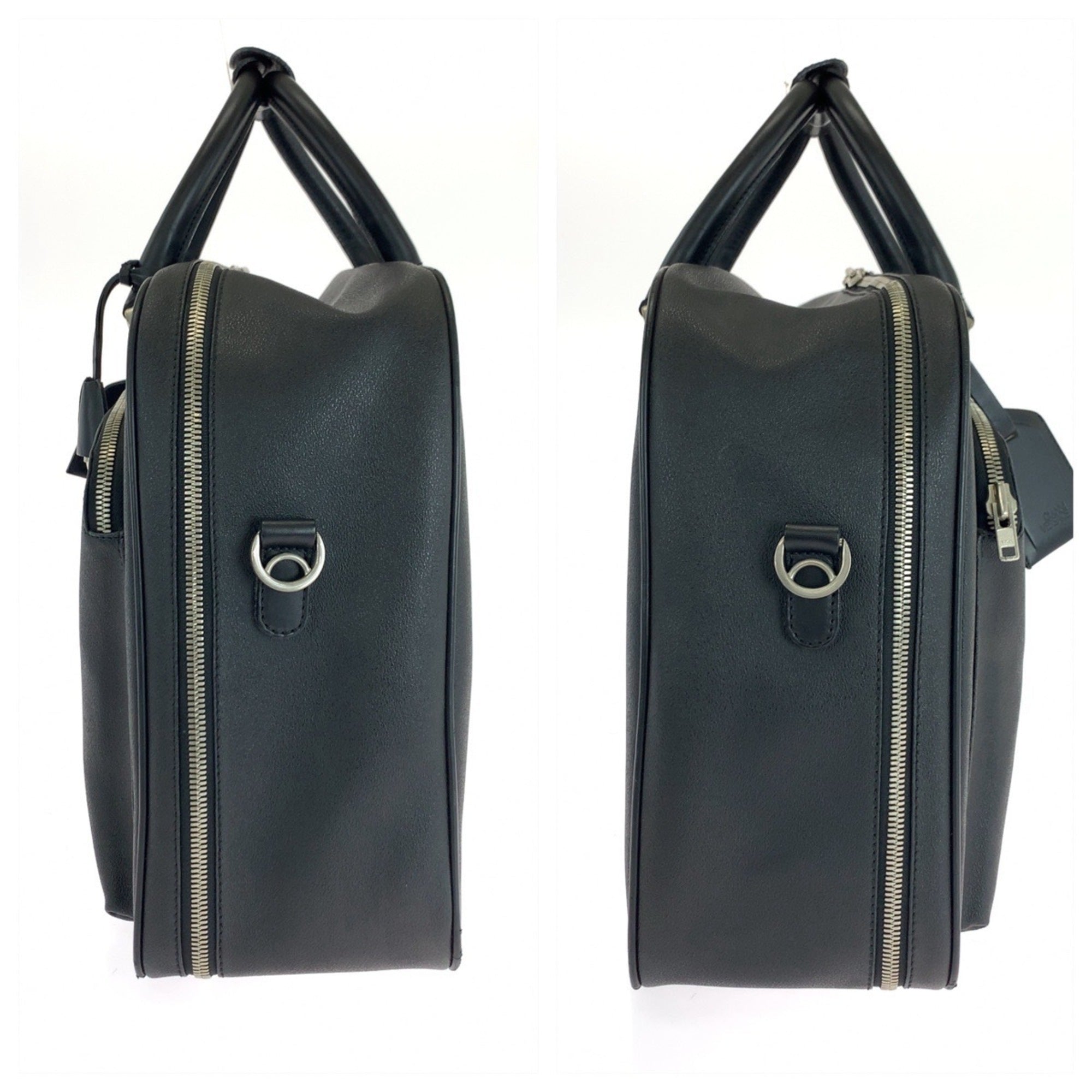 Versace Black Leather Boston Bag Handbag (Pre-Owned)