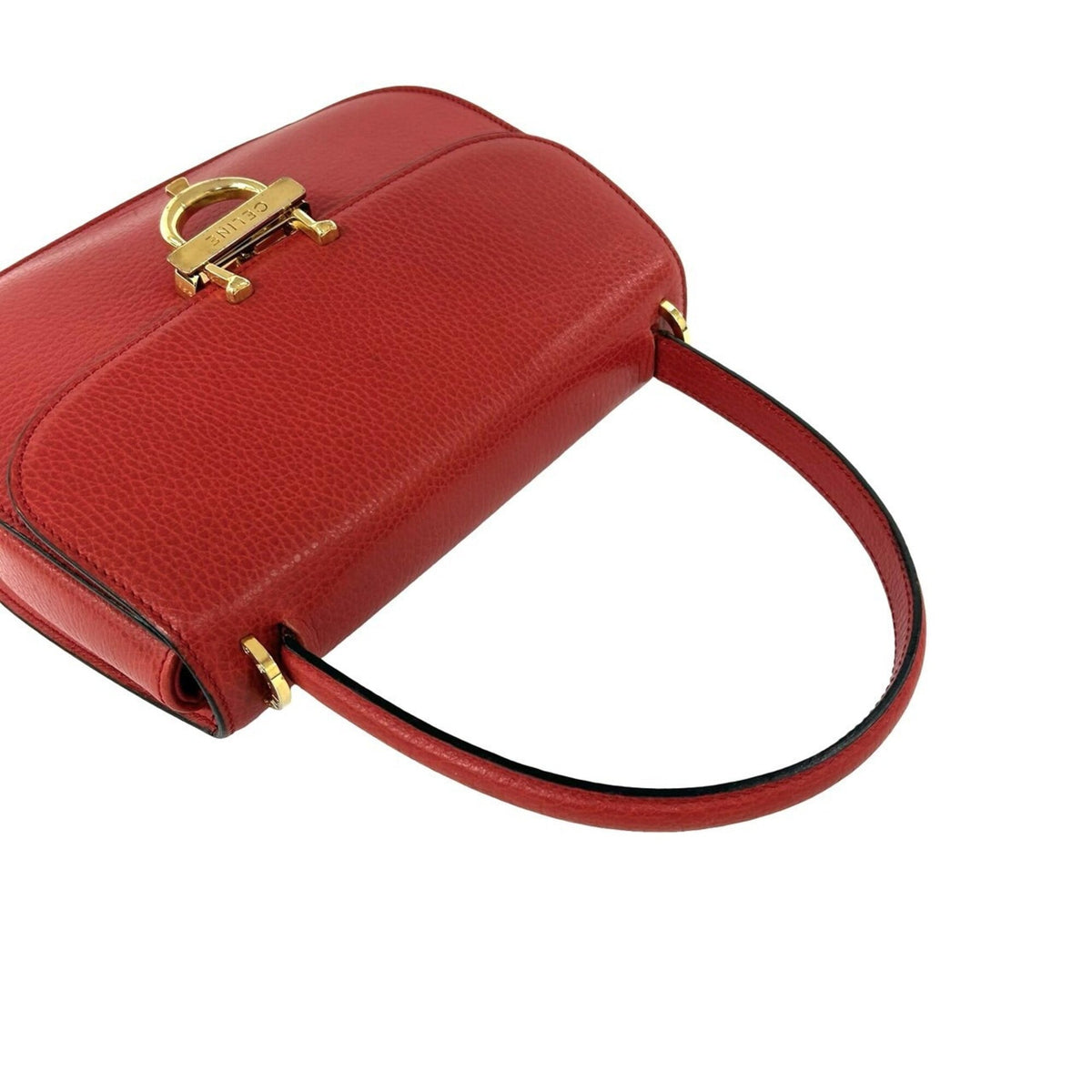 Celine Red Color Leather Handbag Shoulder Bag (Pre-Owned)