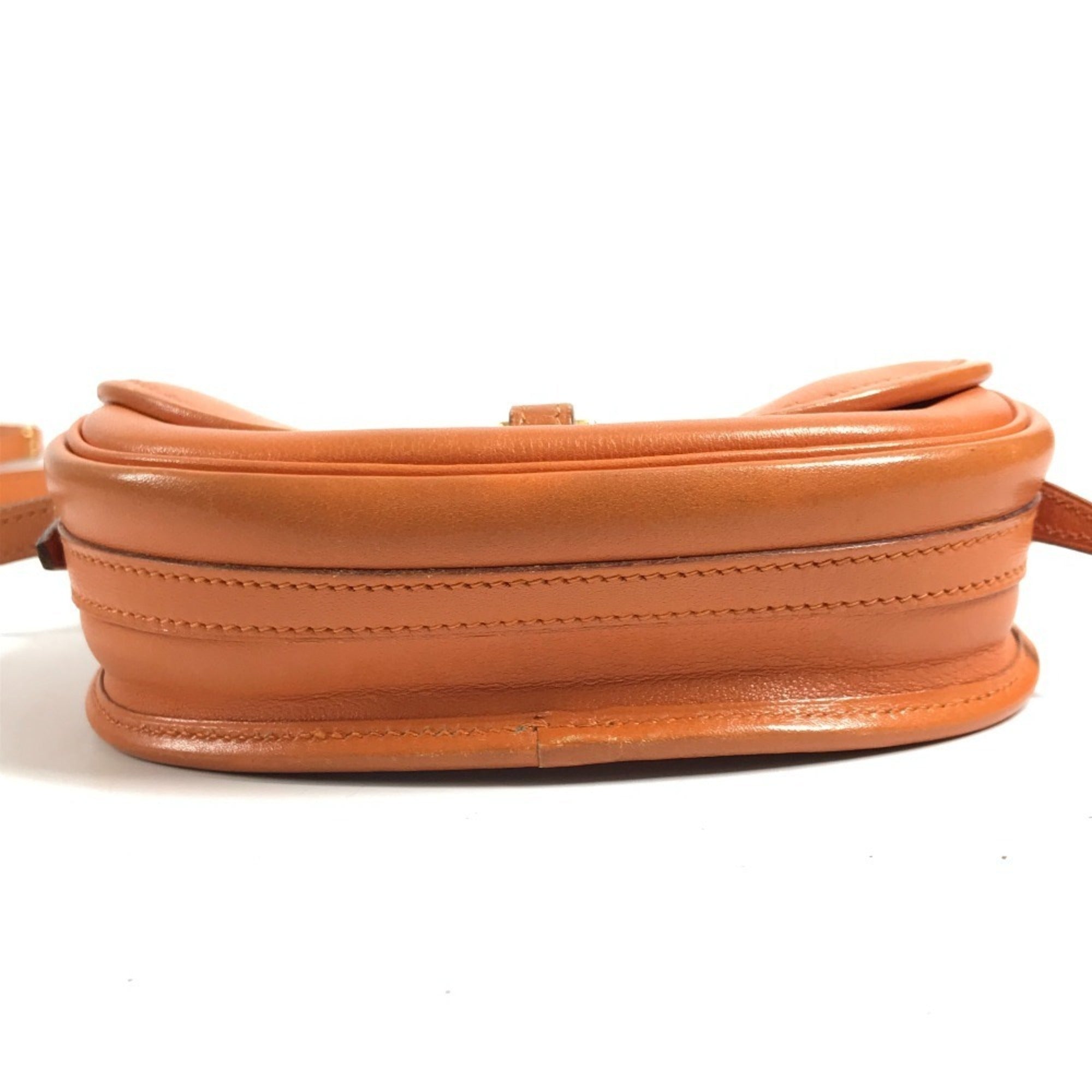 Hermes Orange Leather Pochette Shoulder Bag (Pre-Owned)