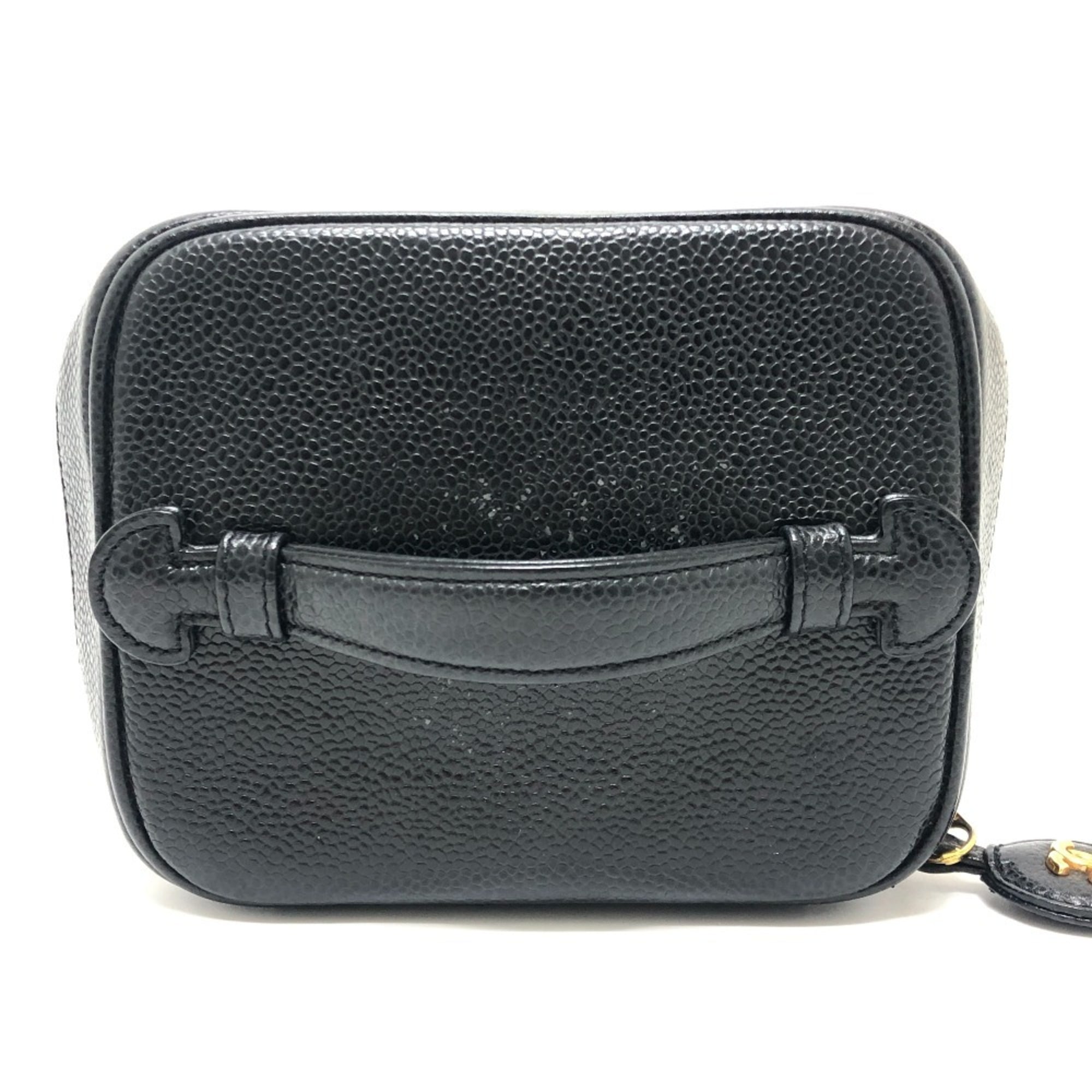 Chanel Black Grained Calfskin Handbag Vanity Bag (Pre-Owned)