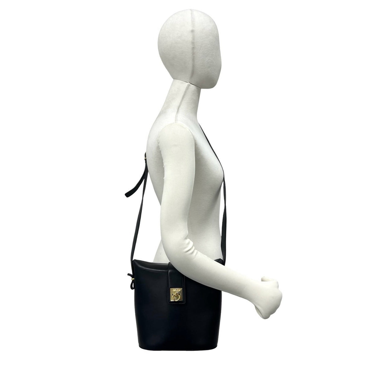 Celine Black Leather Pochette Shoulder Bag (Pre-Owned)