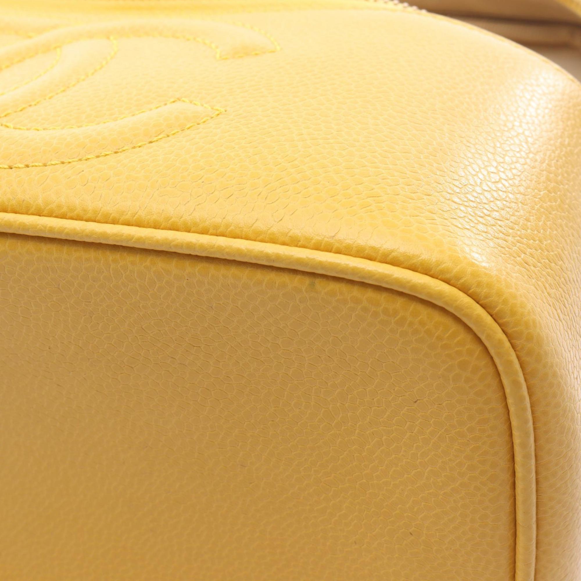 Chanel Yellow Leather Handbag Vanity Bag (Pre-Owned)