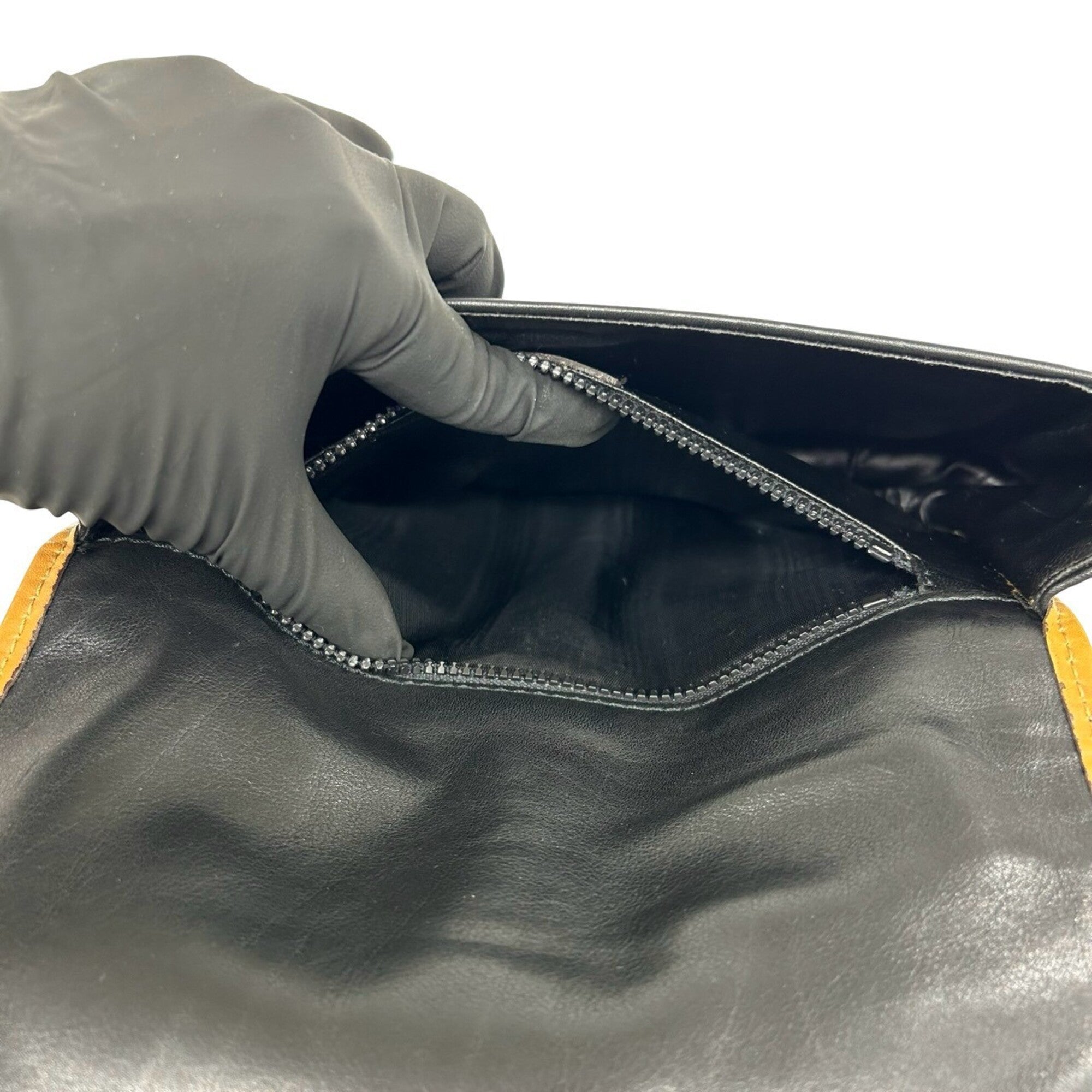 Celine Black Brown Leather Pochette Shoulder Bag (Pre-Owned)
