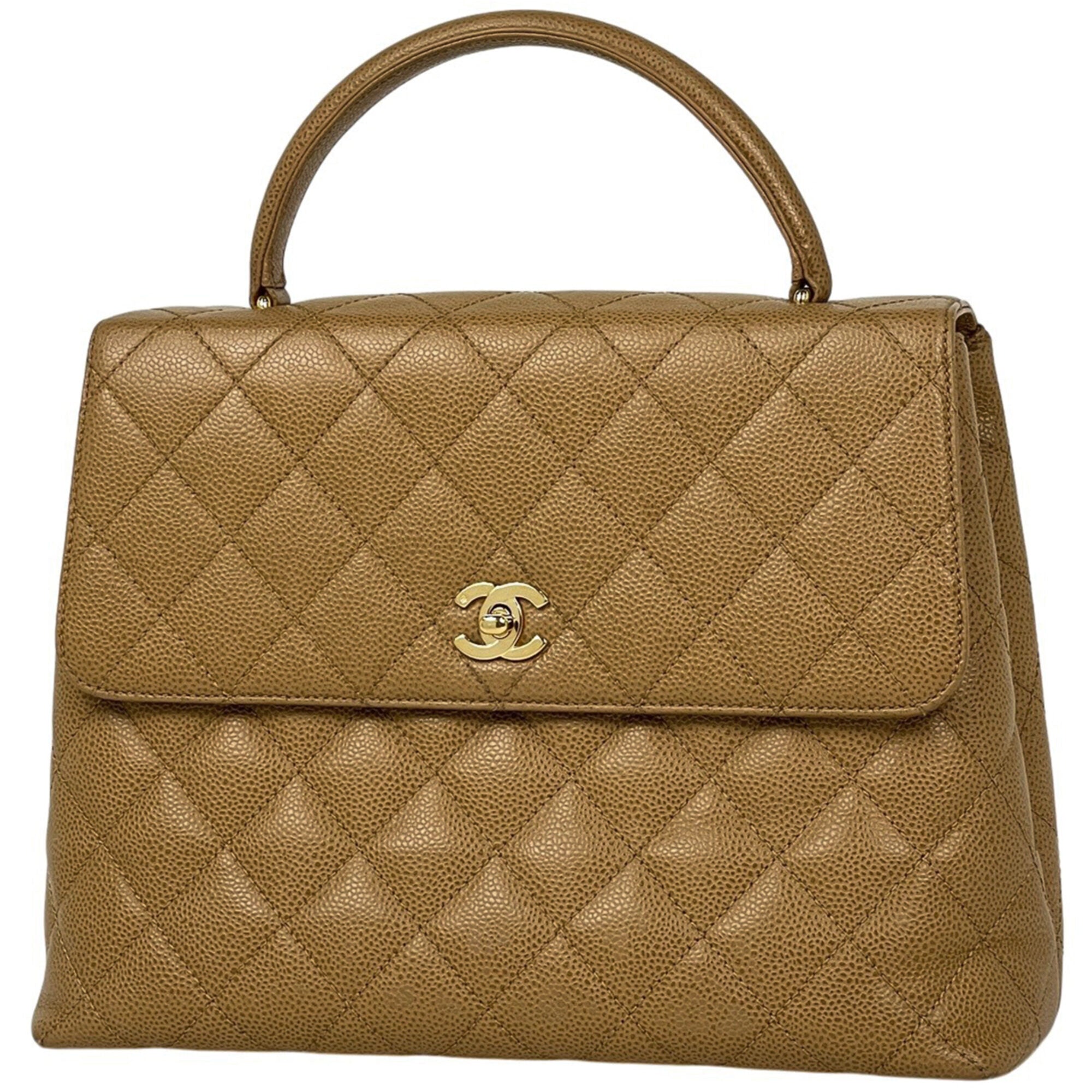 Chanel Beige Grained Calfskin Handbag (Pre-Owned)