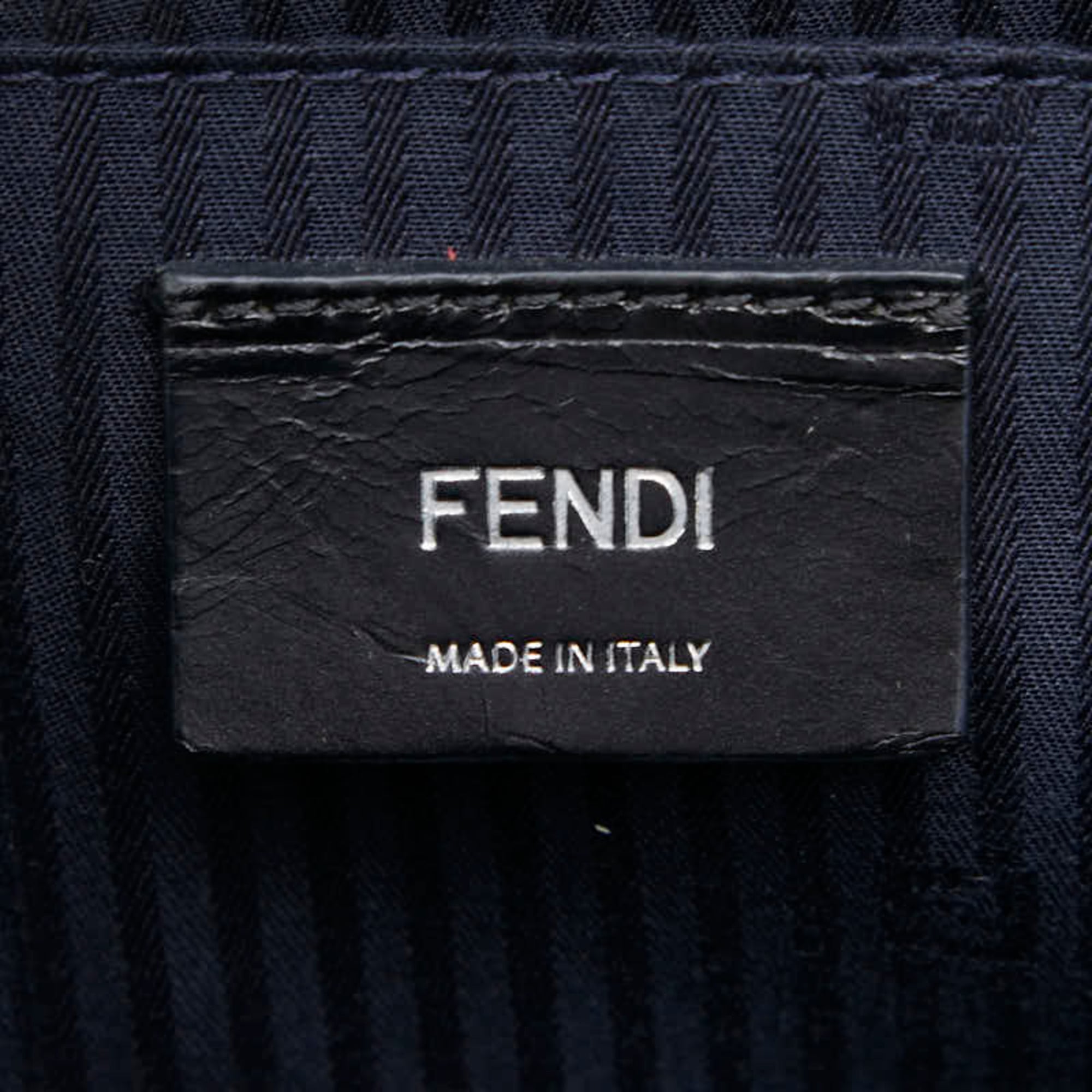 Fendi Green Navy Leather Handbag Shoulder Bag (Pre-Owned)