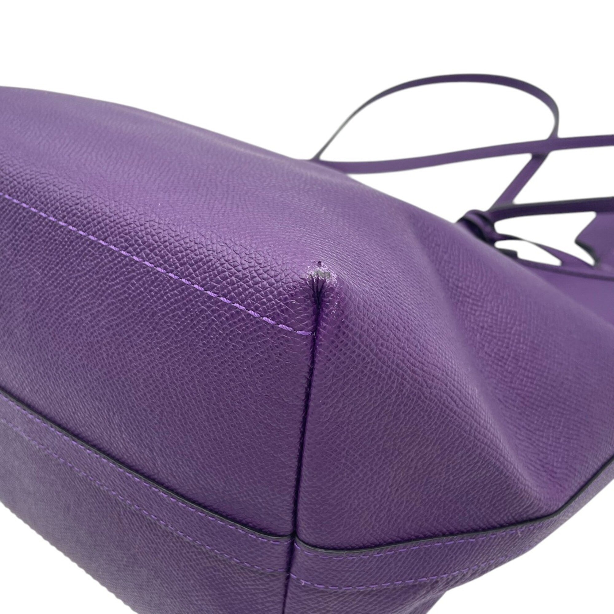 Coach Purple Leather Handbag Tote Bag (Pre-Owned)