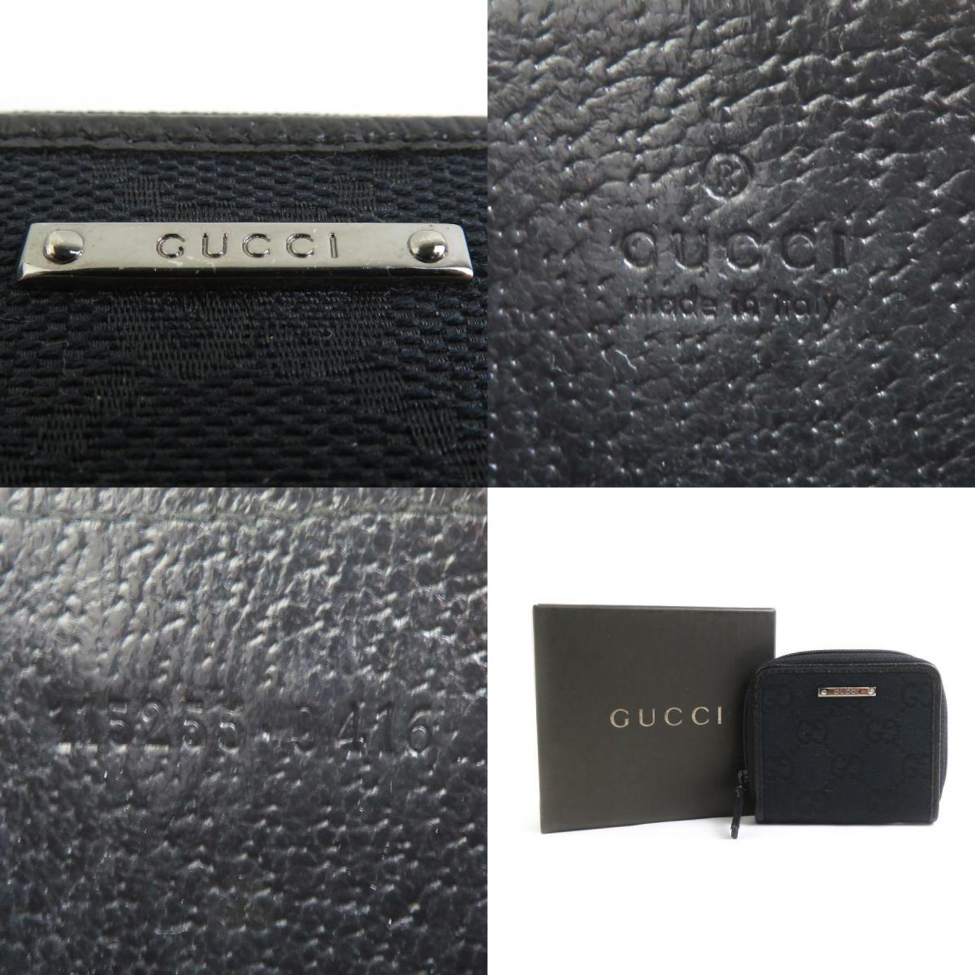 Gucci Black Gg Canvas Leather Coin Purse/Coin Case (Pre-Owned)