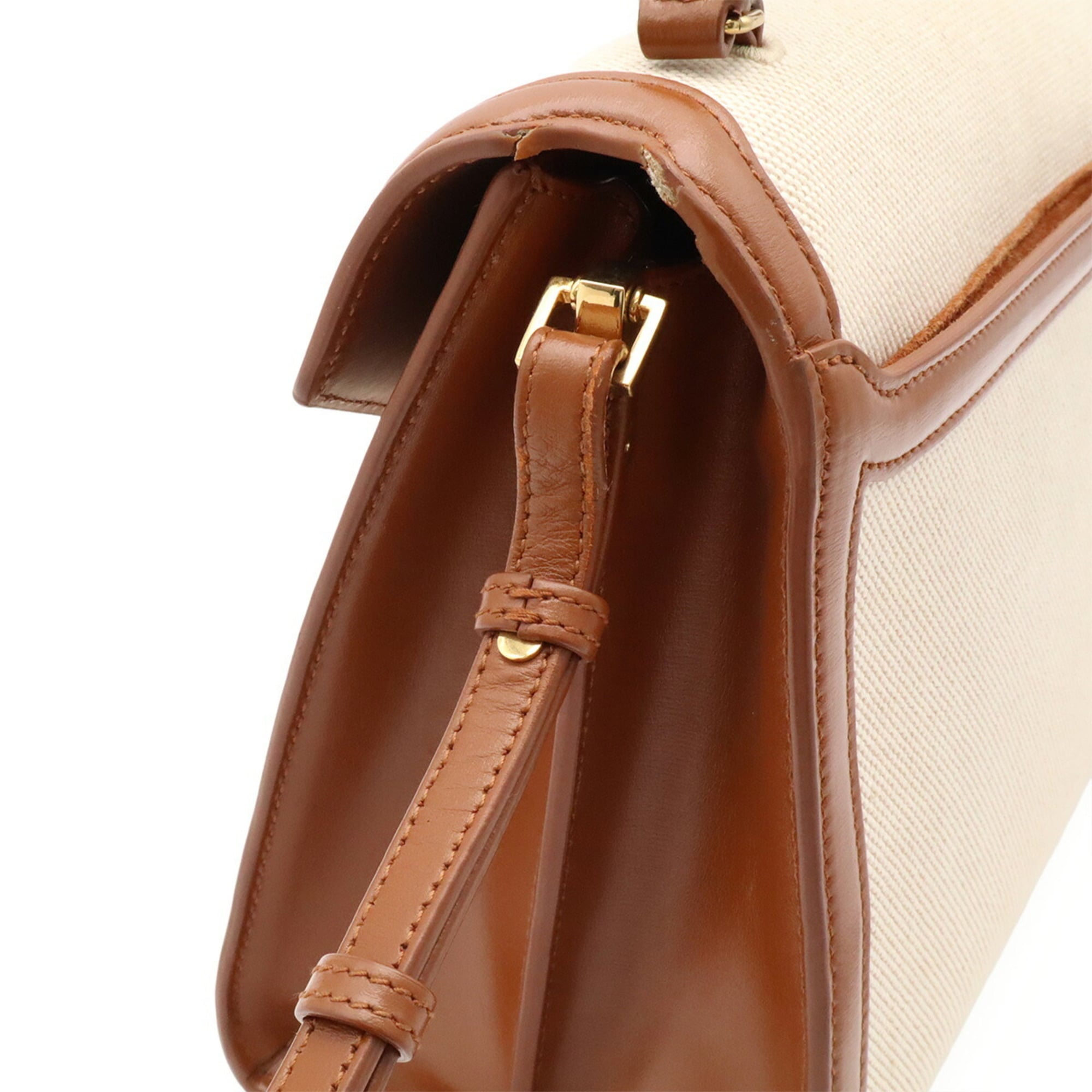 Yves Saint Laurent Brown Canvas Handbag (Pre-Owned)