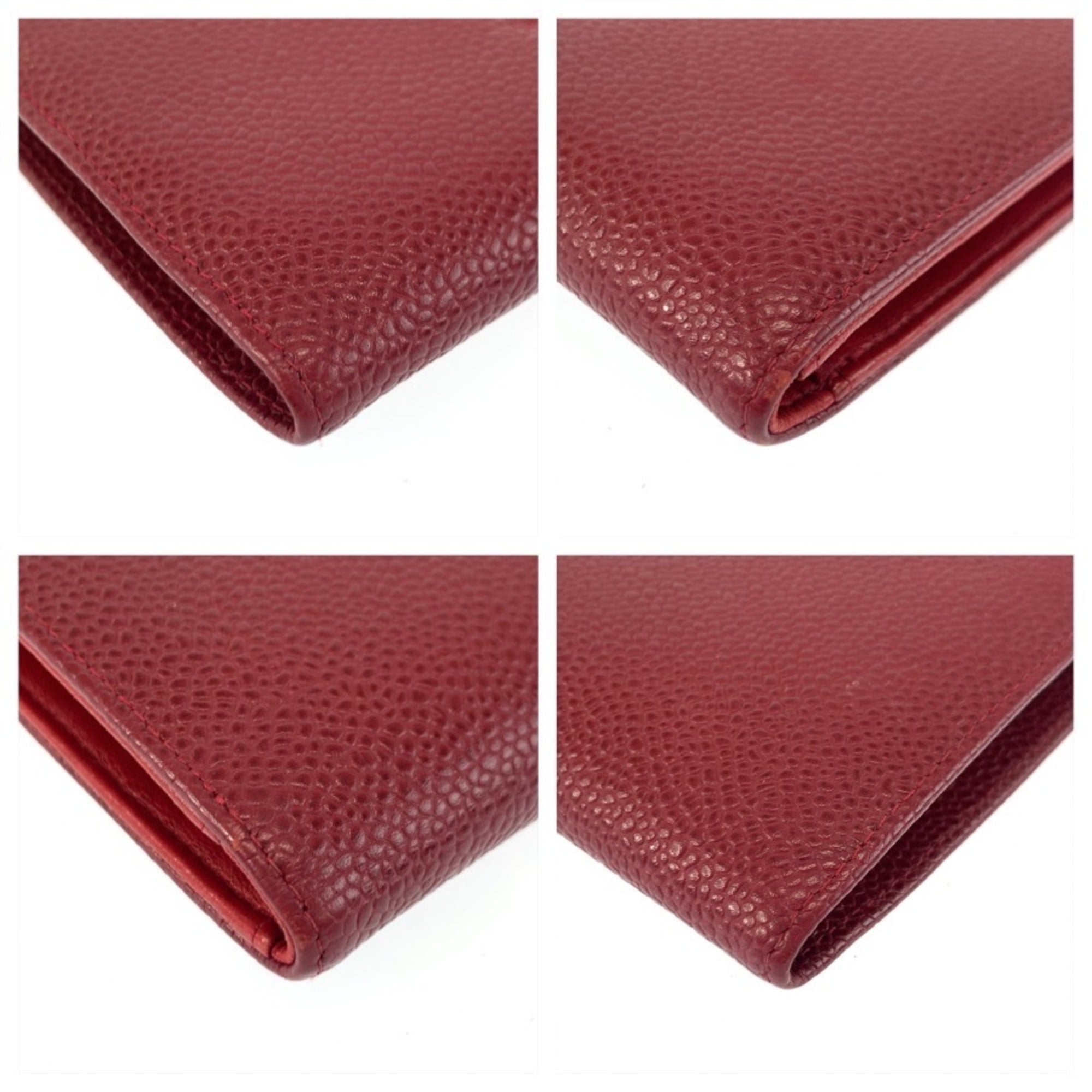 Chanel Wine Leather Wallet (Bi-Fold) (Pre-Owned)