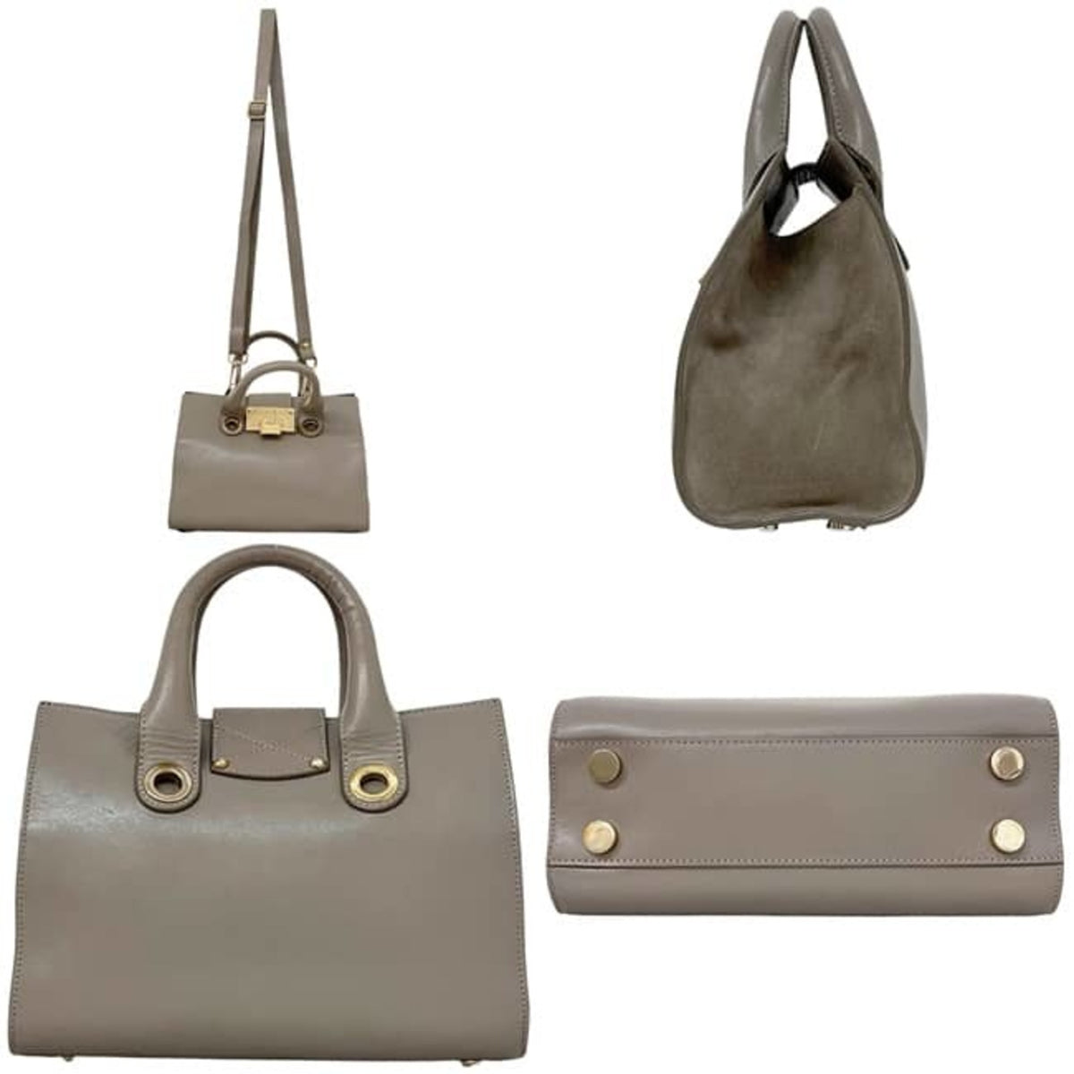 Jimmy Choo Gray Leather Handbag (Pre-Owned)