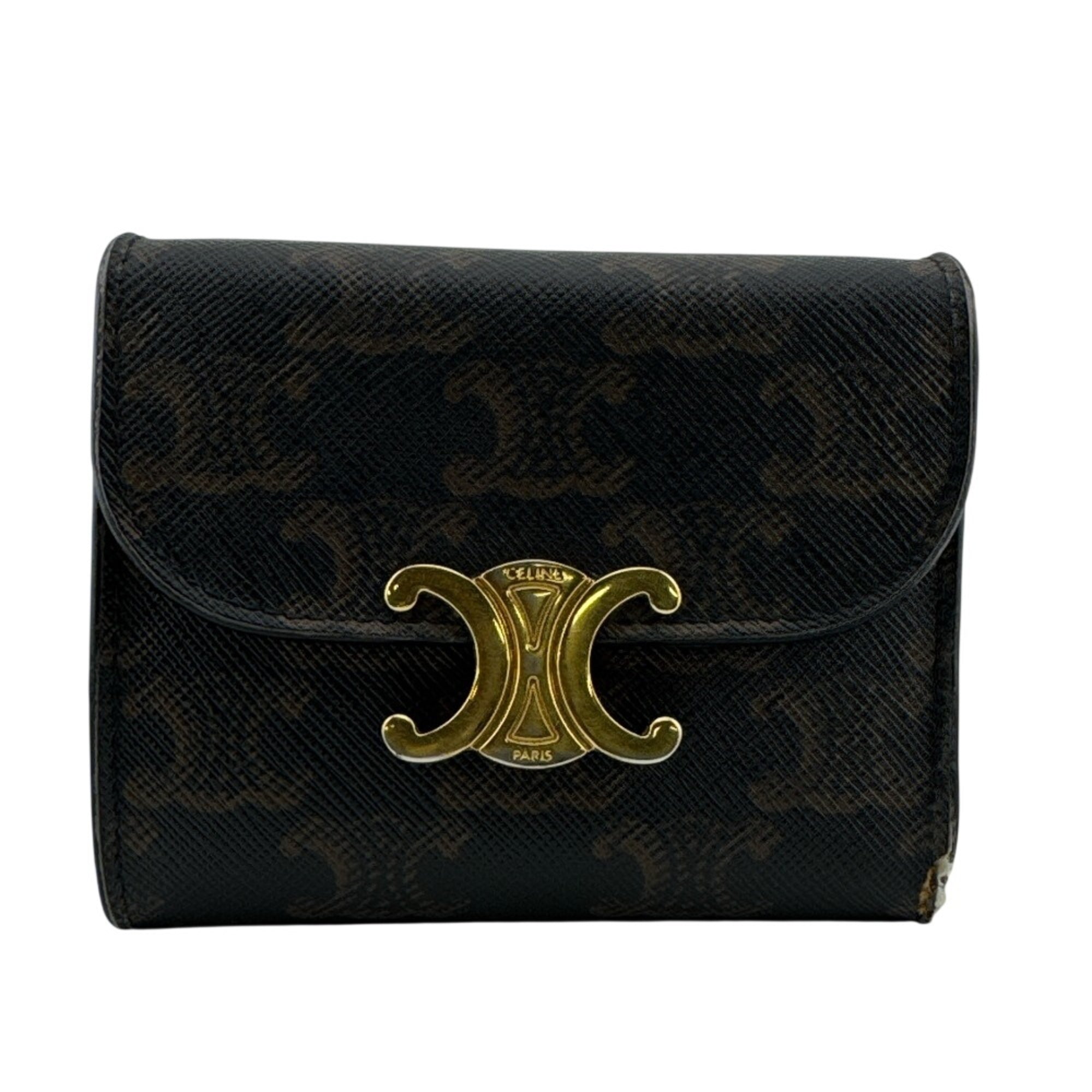 Celine Brown Leather Wallet (Tri-Fold) (Pre-Owned)