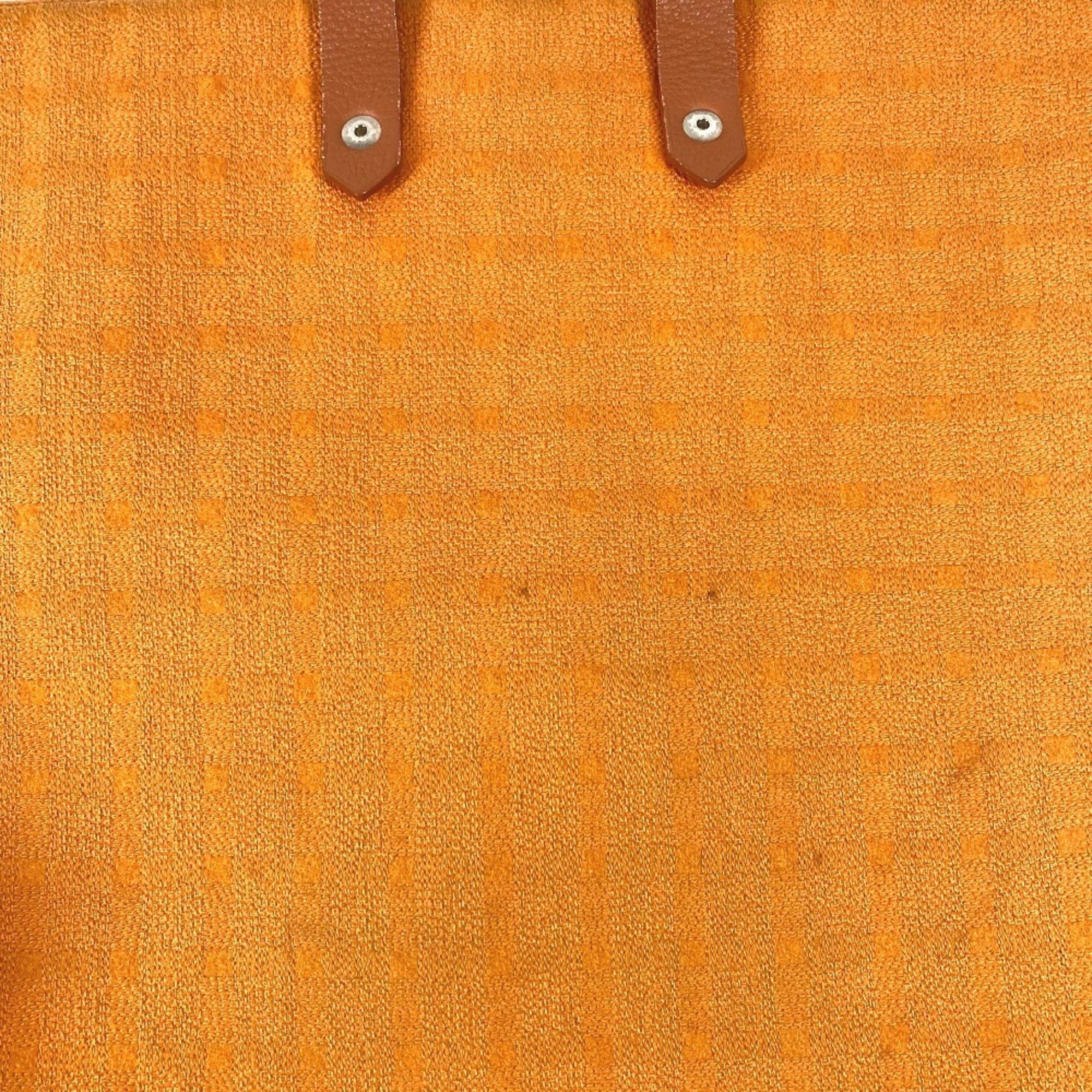 Hermes Orange Cotton Shoulder Bag Tote Bag (Pre-Owned)