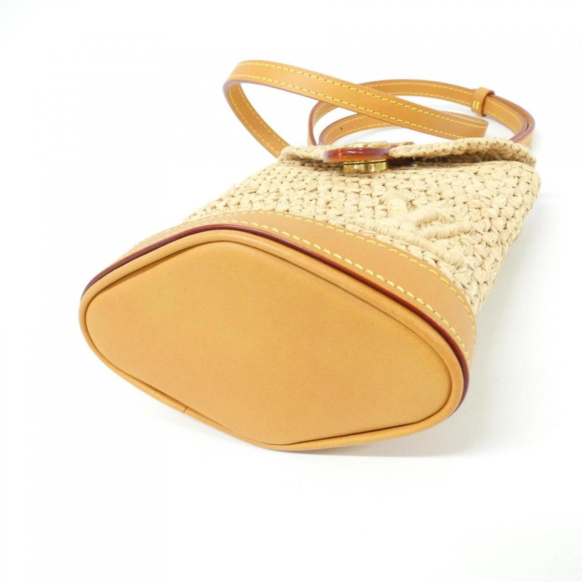 Louis Vuitton Beige Natural Raffia Handbag Pouch Shoulder Bag (Pre-Owned)