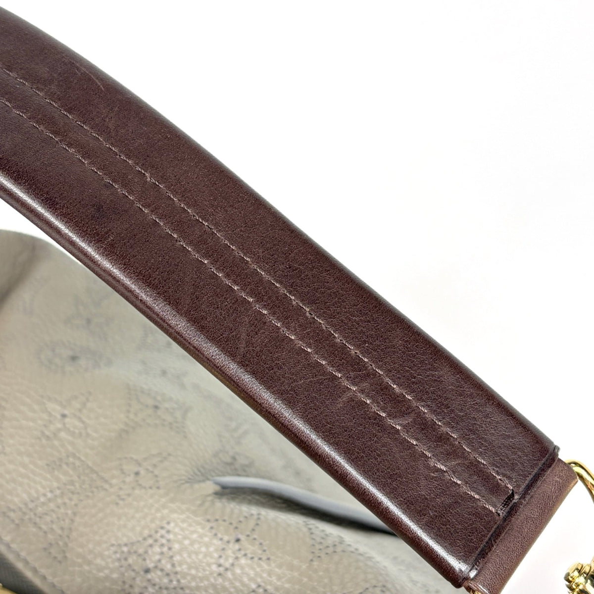 Louis Vuitton Mahina Taupe Mahina Leather Handbag (Pre-Owned)