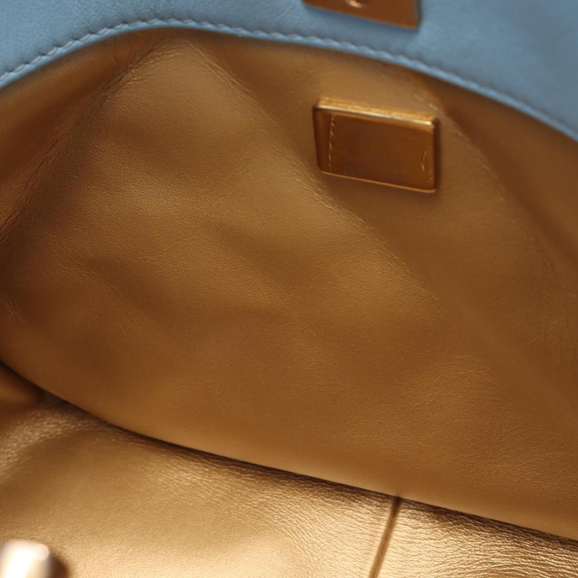 Chanel Blue Leather Handbag Shoulder Bag (Pre-Owned)