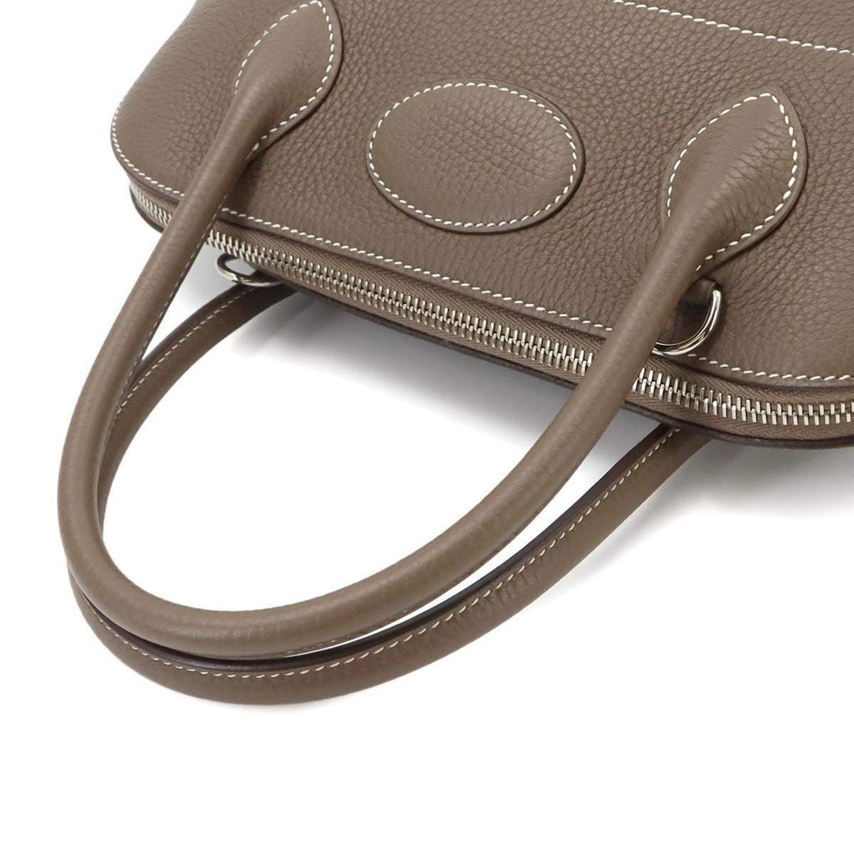 Hermes Etoupe Gray Taurillon Clemence Leather Handbag (Pre-Owned)