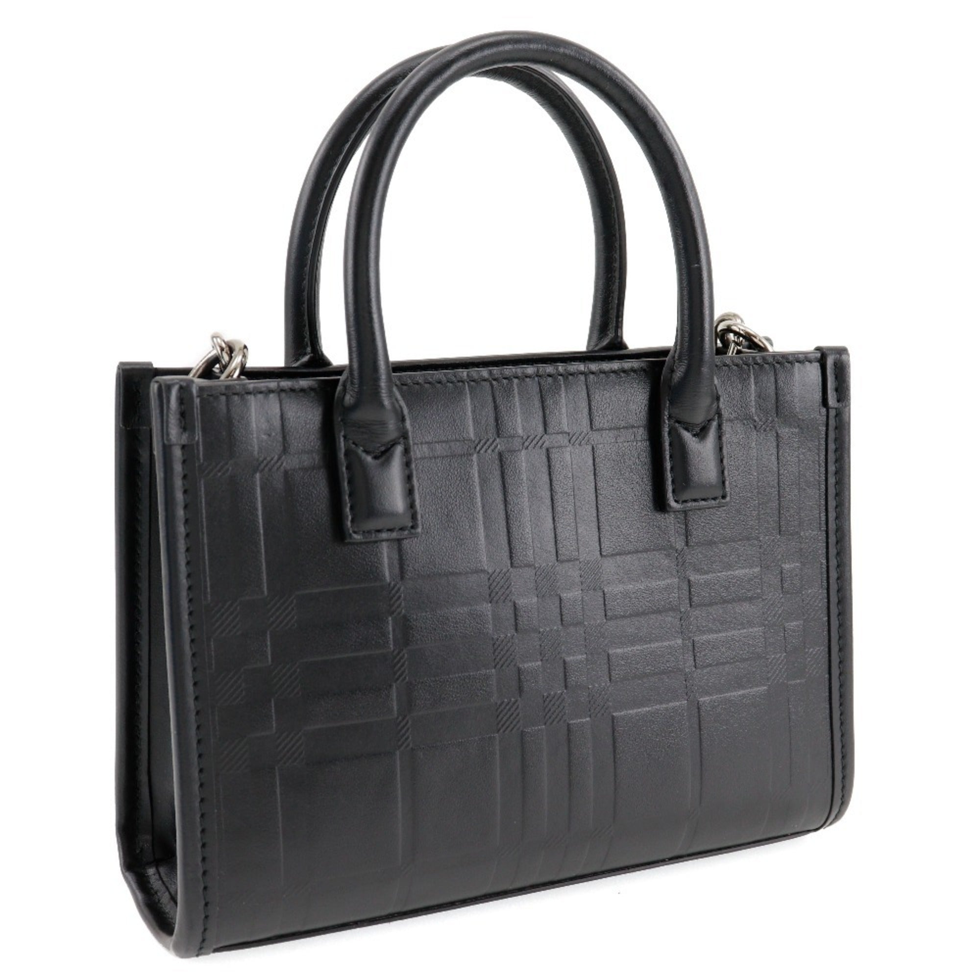 Burberry Black Leather Handbag (Pre-Owned)