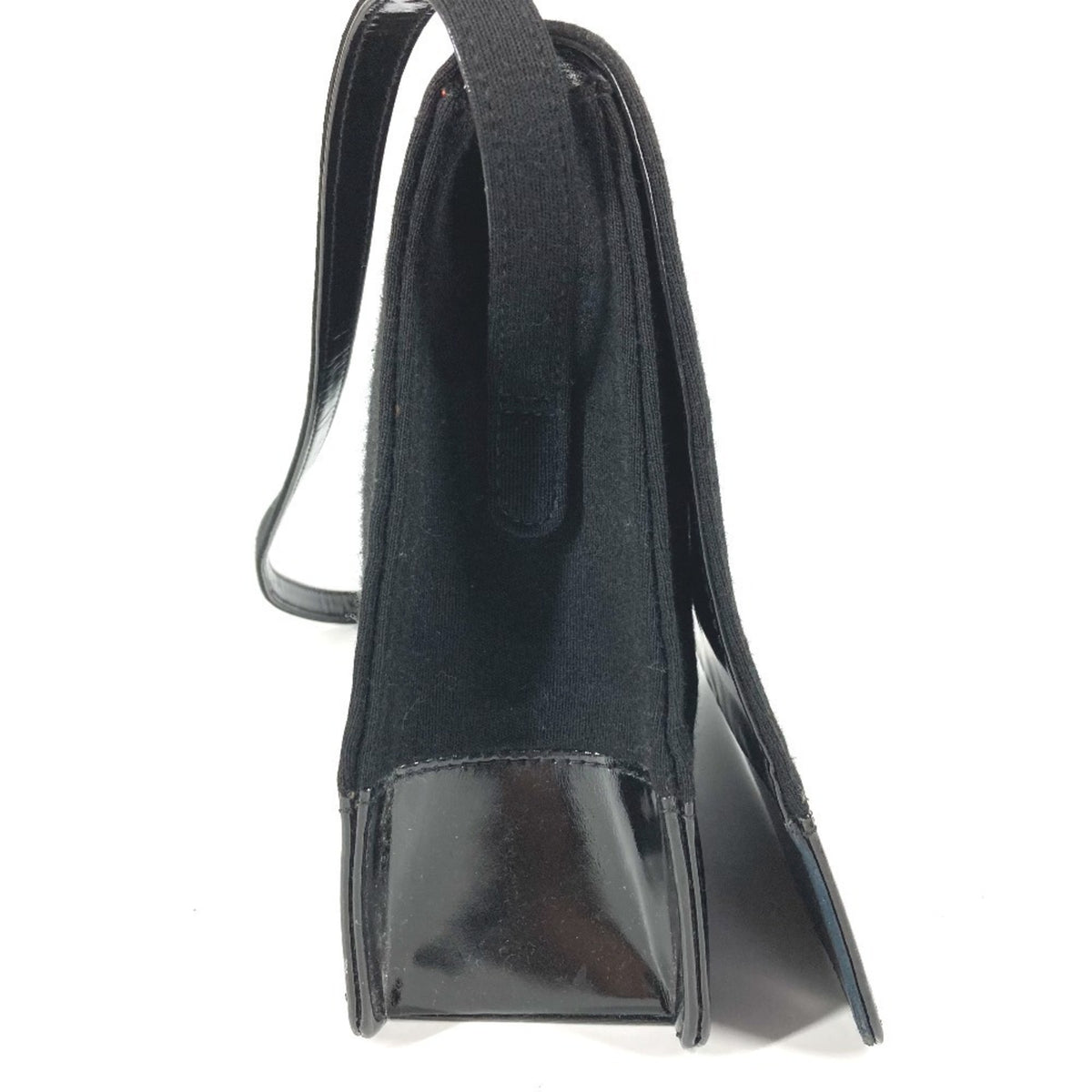 Chanel Black Cotton Patent Leather Shoulder Bag (Pre-Owned)