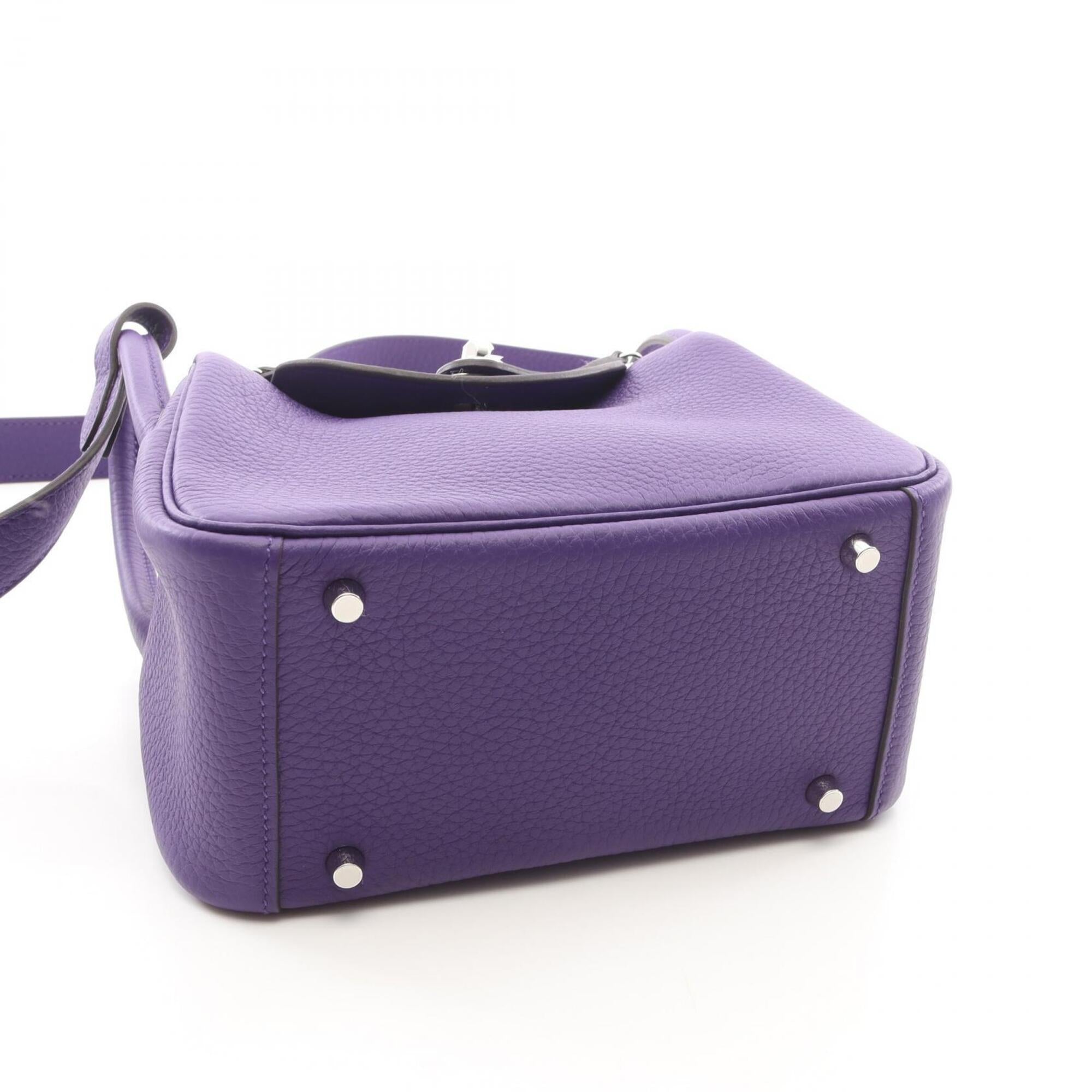 Hermes Purple Taurillon Clemence Leather Handbag Shoulder Bag (Pre-Owned)