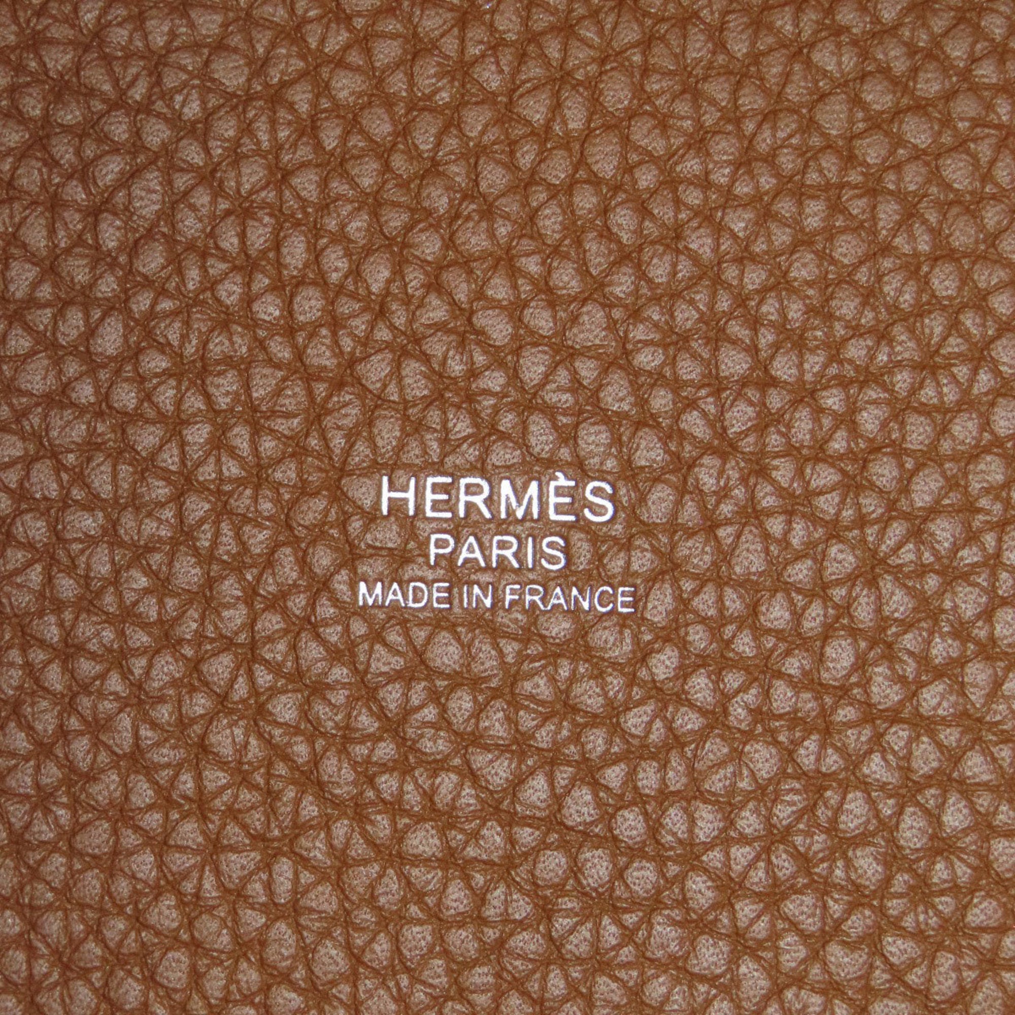 Hermes Brown Taurillon Clemence Leather Handbag (Pre-Owned)