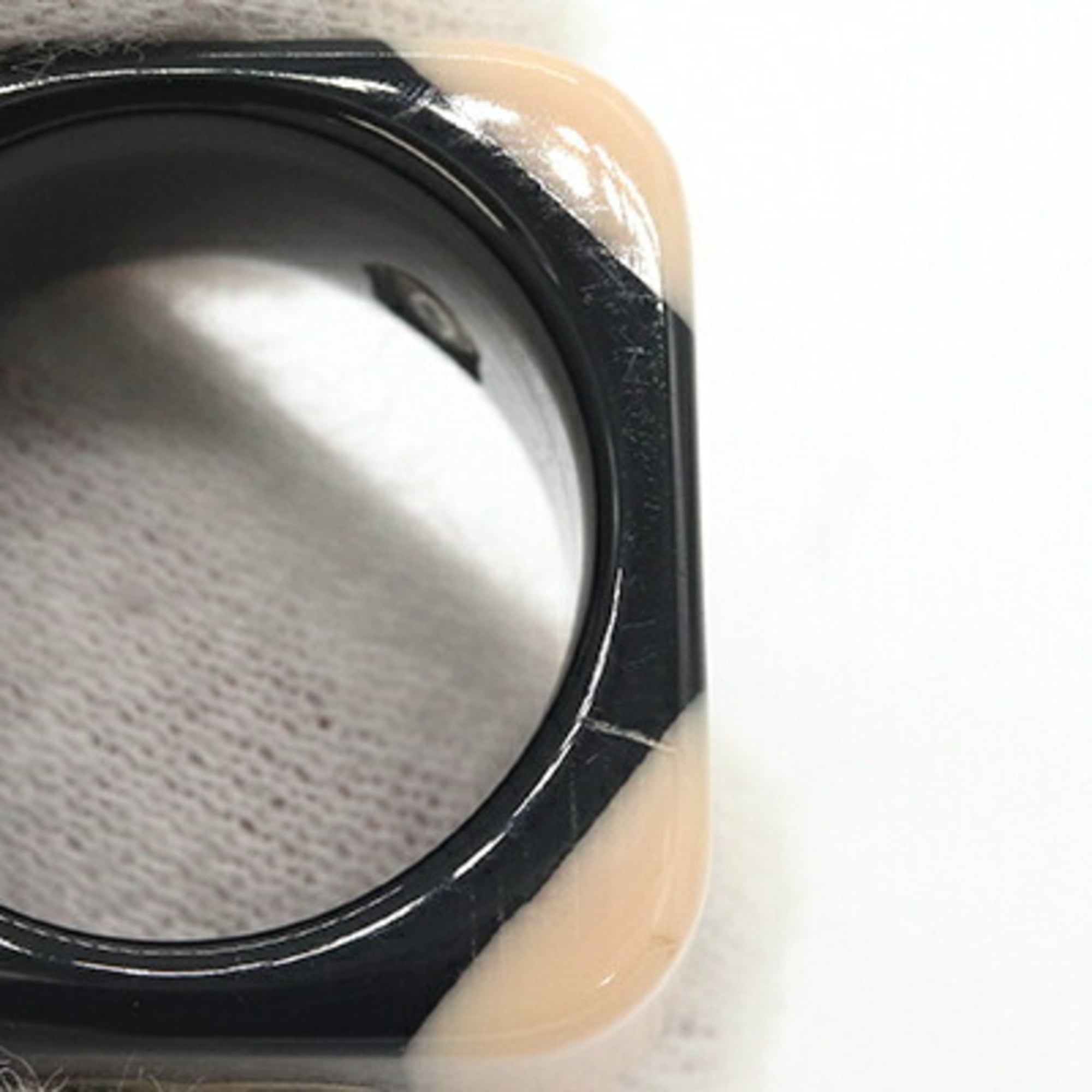 Chanel Black Pink Plastic Band Ring (Pre-Owned)