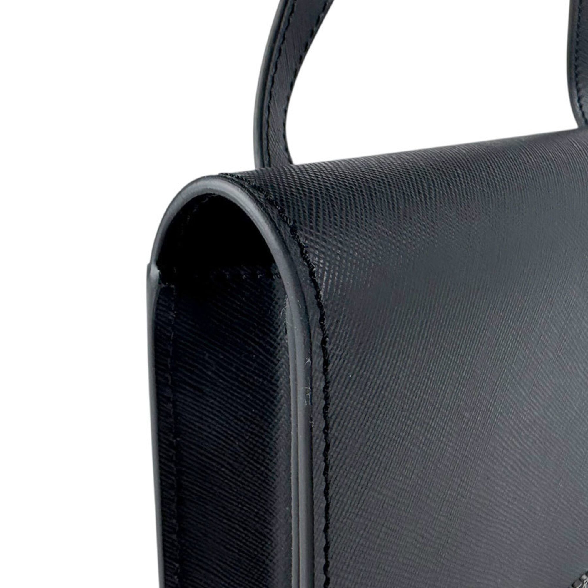 Versace Black Leather Shoulder Bag (Pre-Owned)