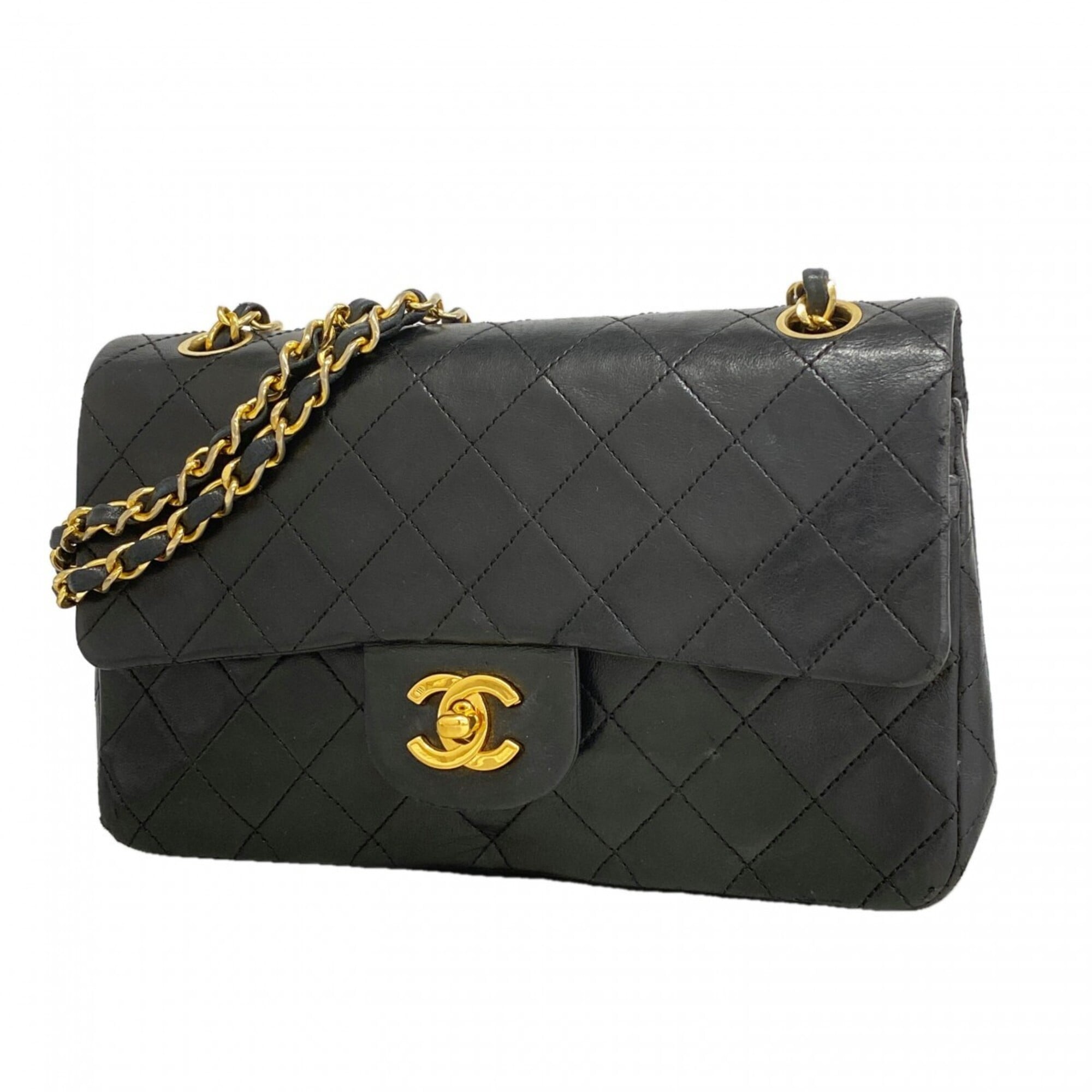 Chanel Black Leather Shoulder Bag (Pre-Owned)