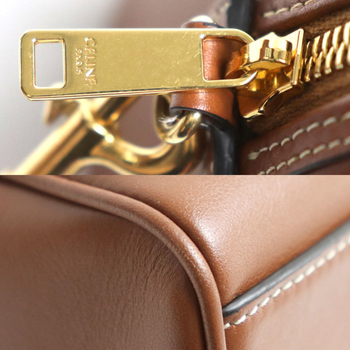 Celine Brown Leather Shoulder Bag (Pre-Owned)