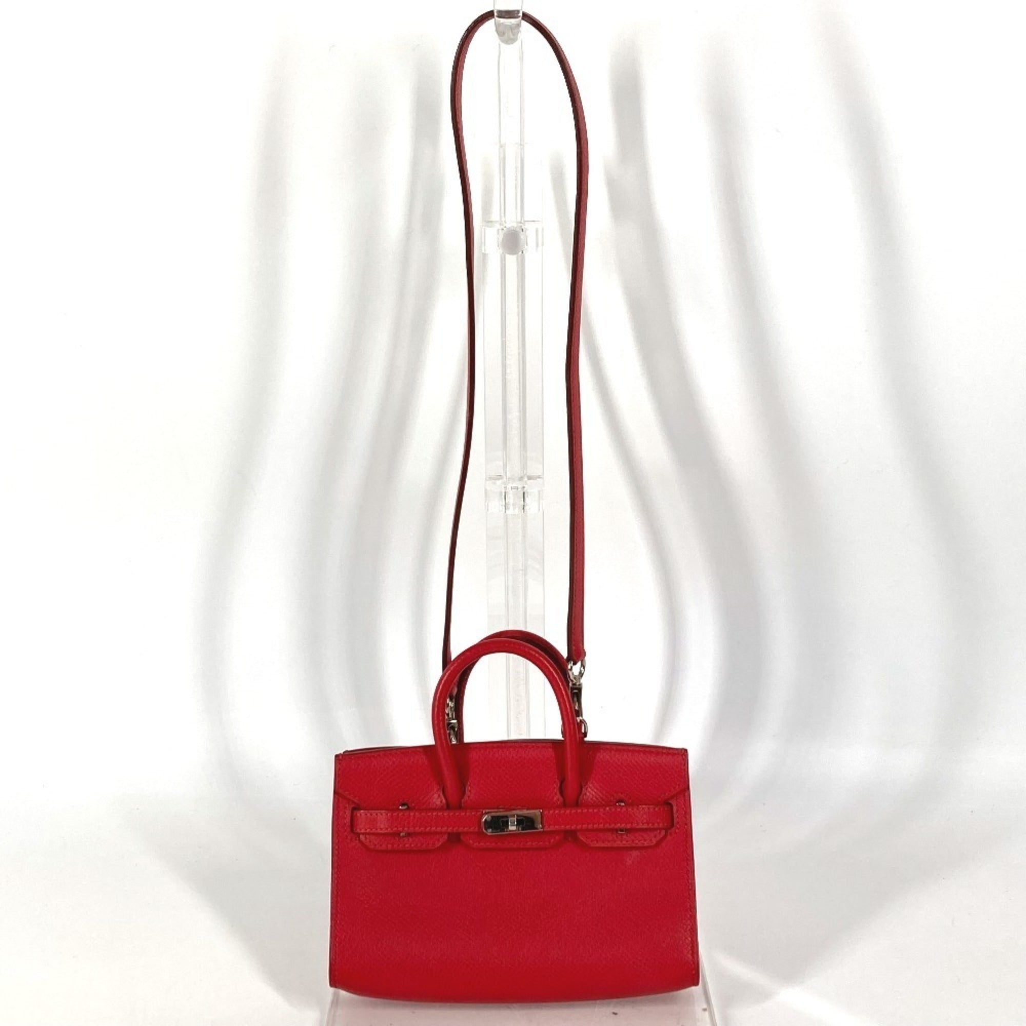 Hermes Red Color Leather Handbag Shoulder Bag (Pre-Owned)