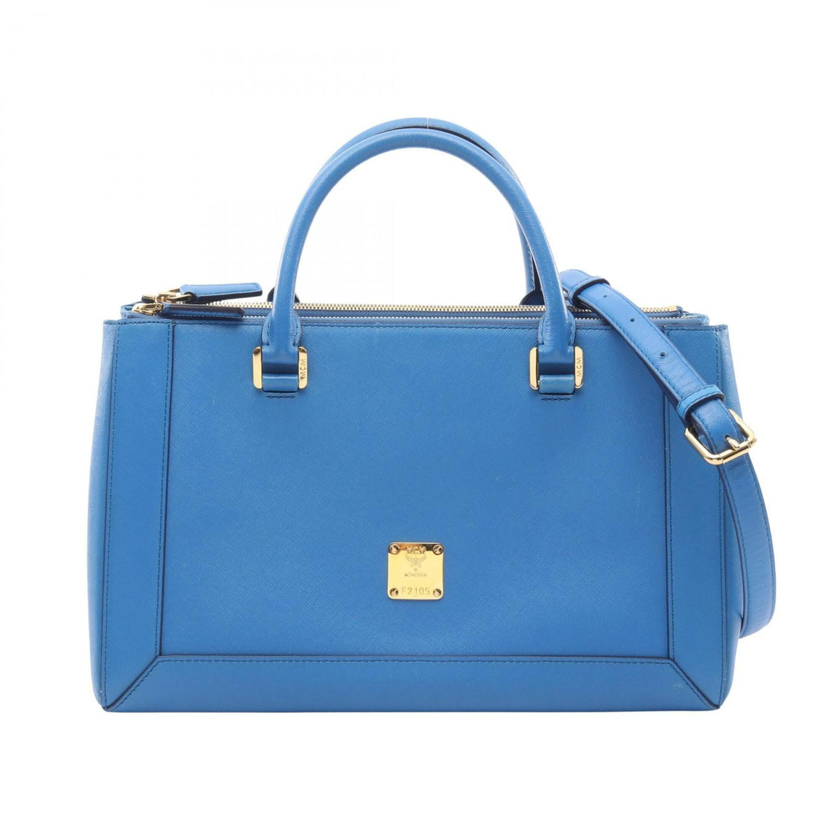 Mcm Blue Leather Handbag (Pre-Owned)