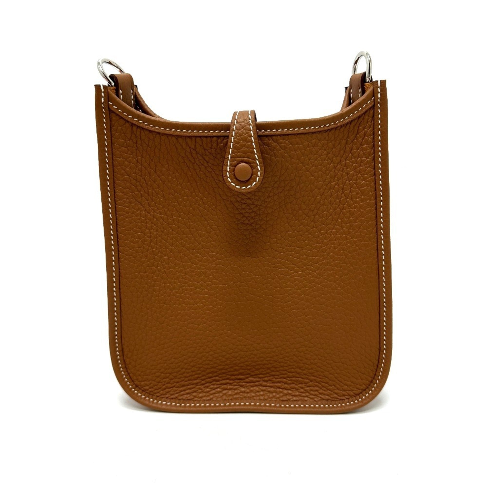 Hermes Evelyne Gold Taurillon Clemence Leather Shoulder Bag (Pre-Owned)