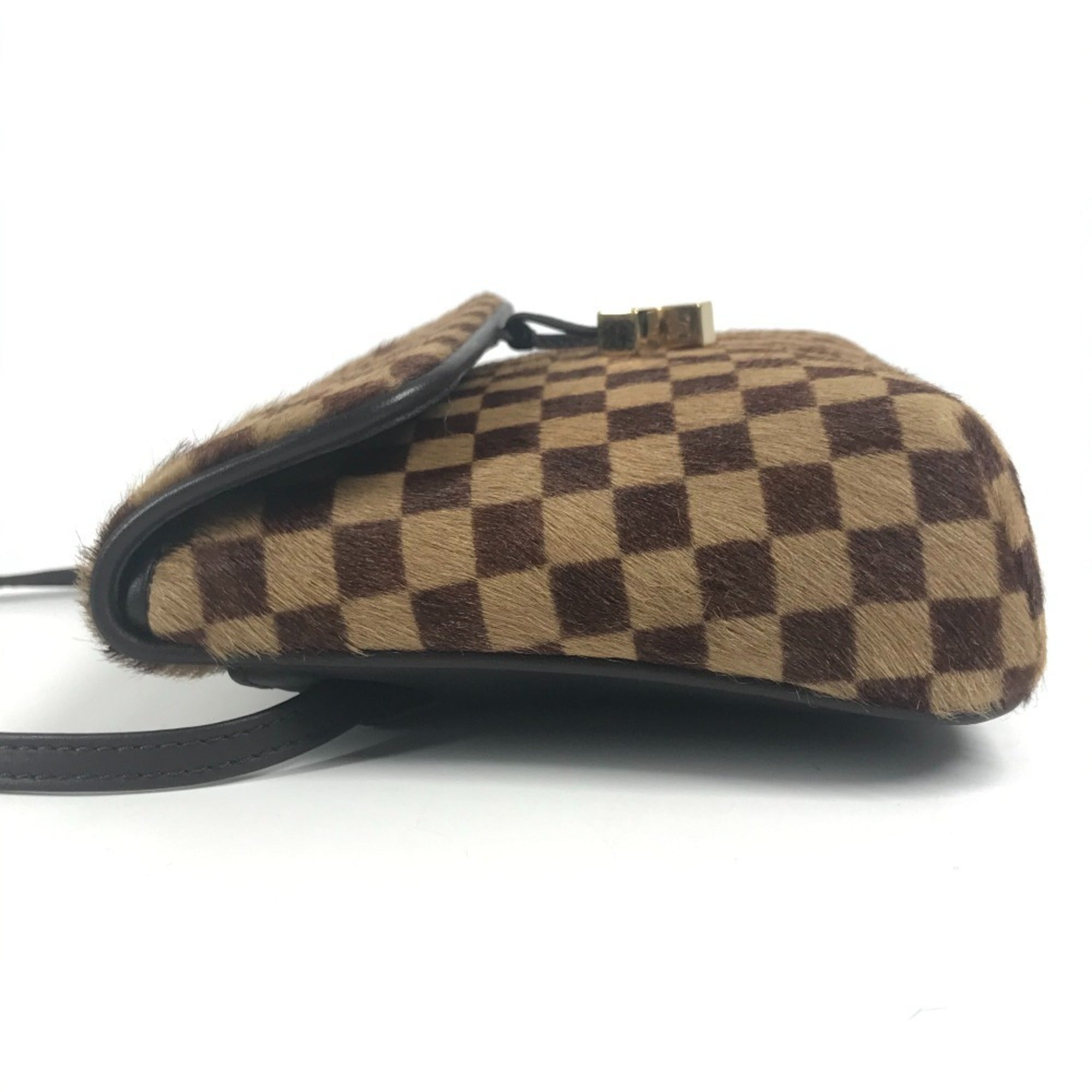 Louis Vuitton Brown Ebene Leather Pochette Shoulder Bag (Pre-Owned)