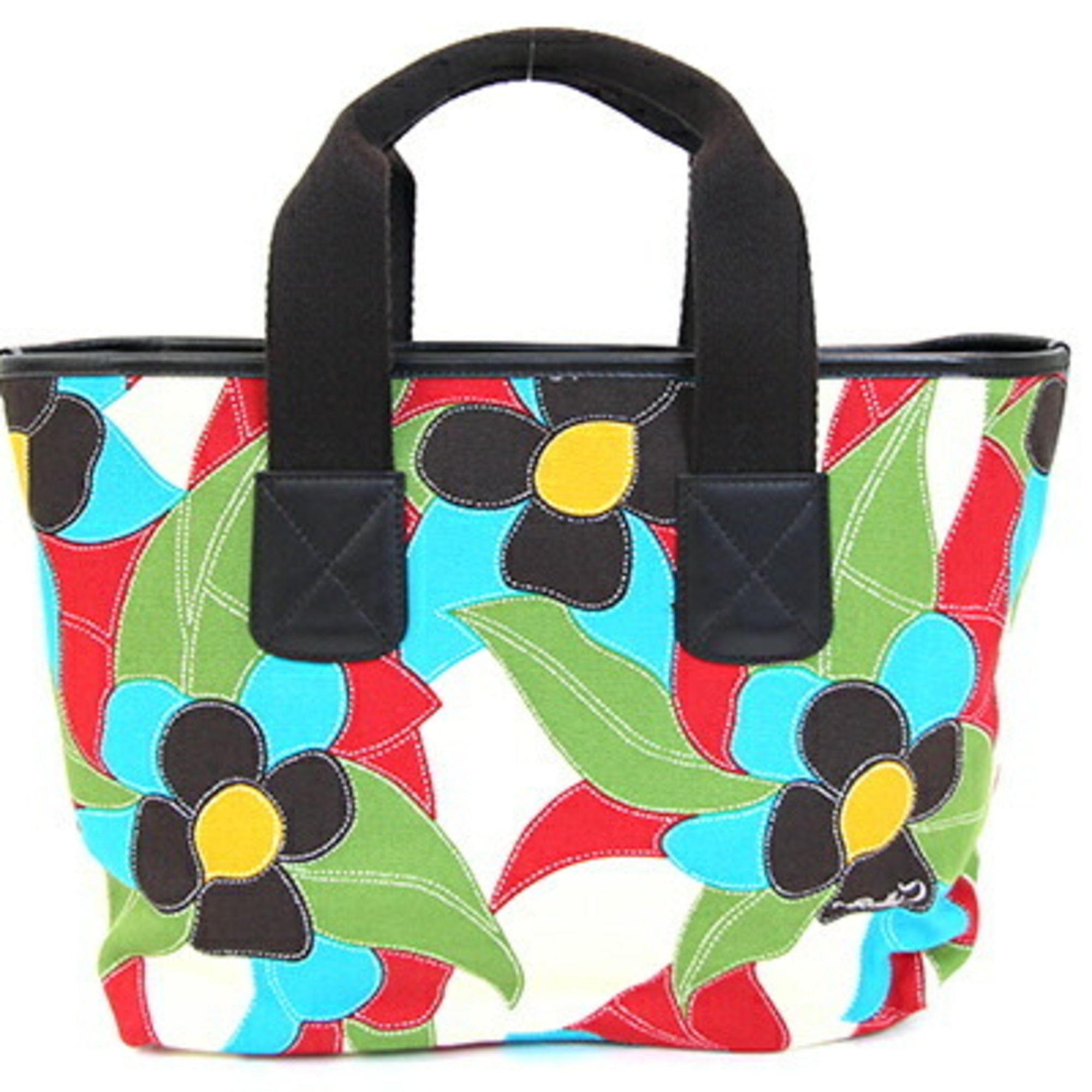 Bally Dark Brown Multi-Color Canvas Leather Handbag Tote Bag (Pre-Owned)