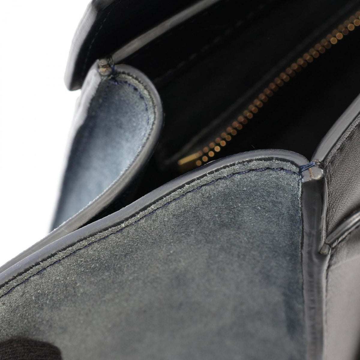 Celine Beige Black Blue Leather Suede Handbag (Pre-Owned)