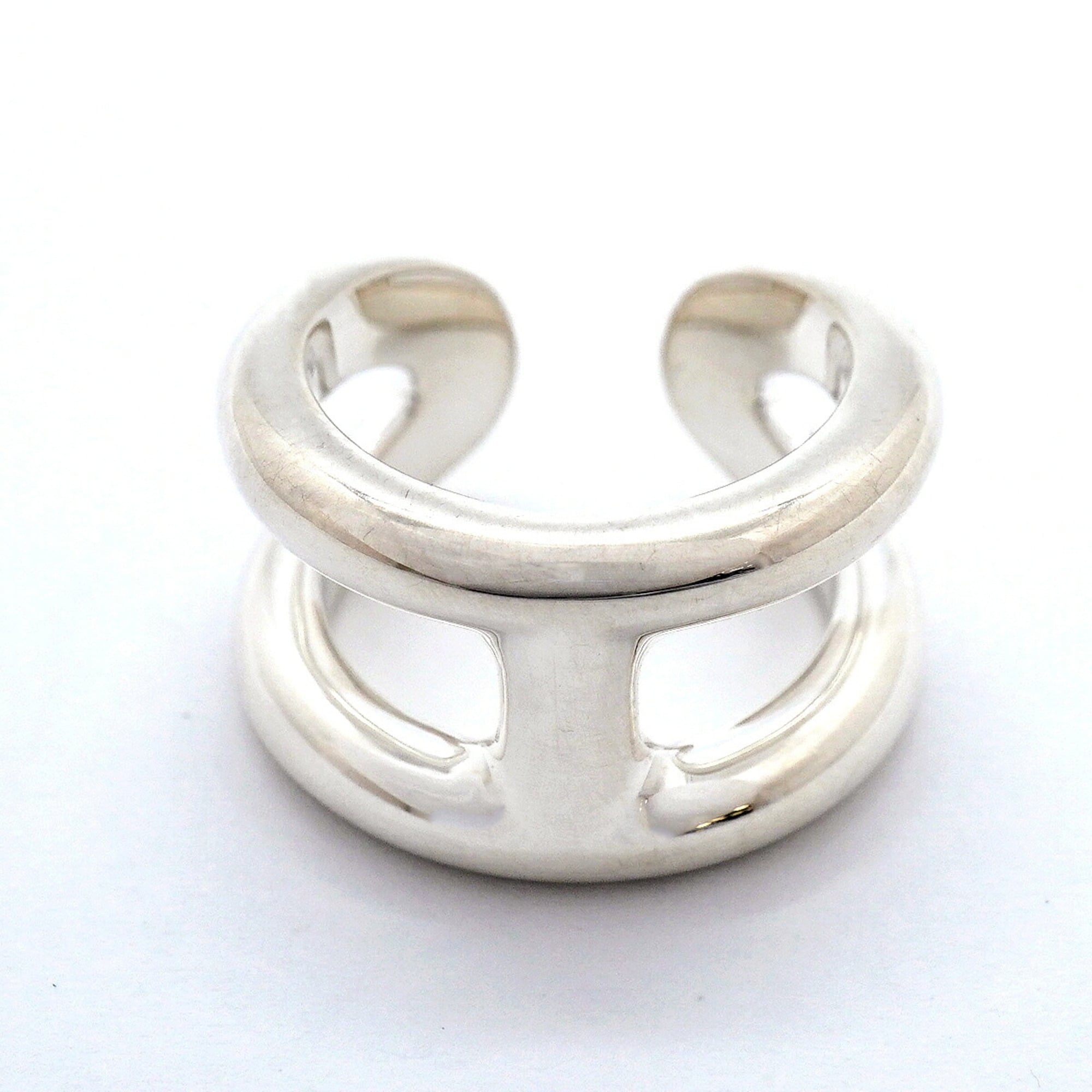 Hermes Silver 925 Band Ring (Pre-Owned)