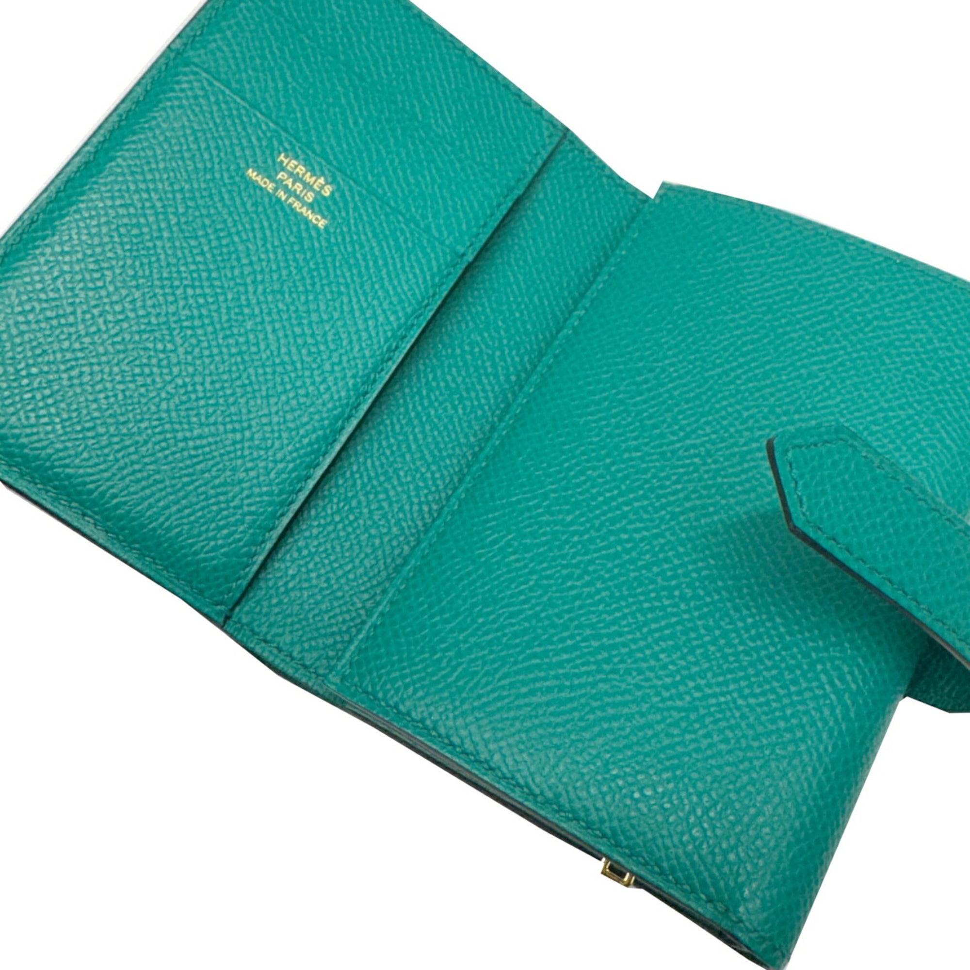 Hermes Green Epsom Leather Wallet (Tri-Fold) (Pre-Owned)