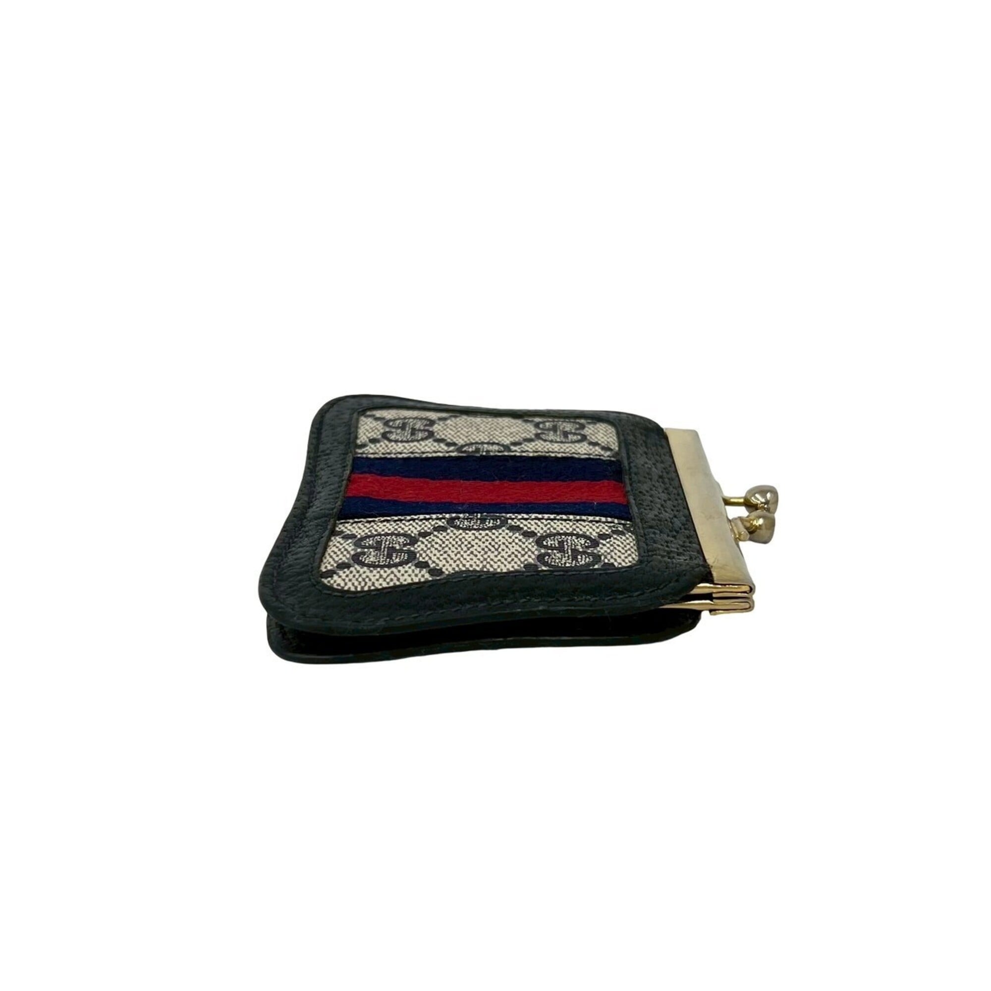 Gucci Navy Red Color Pvc Leather Coin Purse/Coin Case (Pre-Owned)