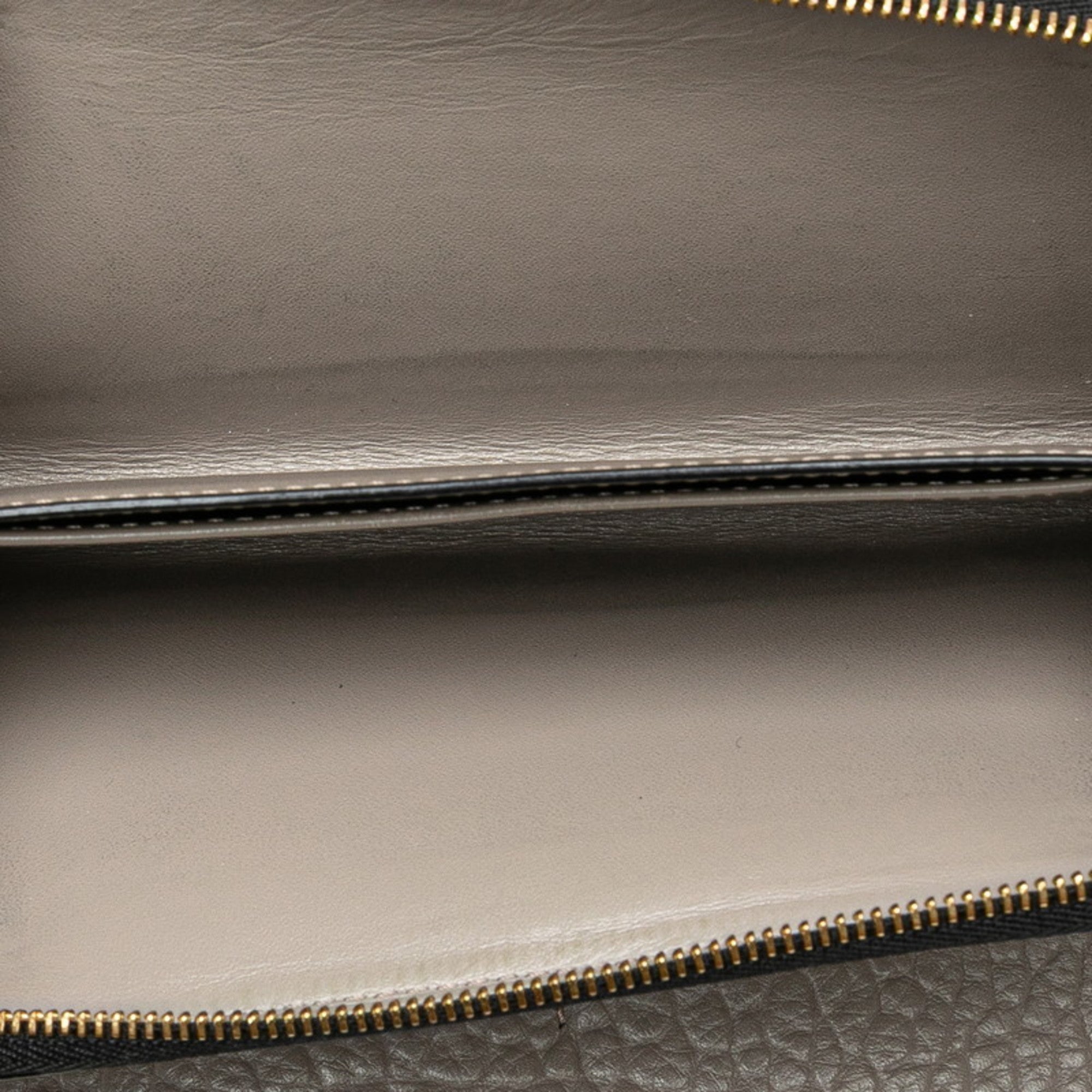 Burberry Gray Leather Long Wallet (Bi-Fold) (Pre-Owned)