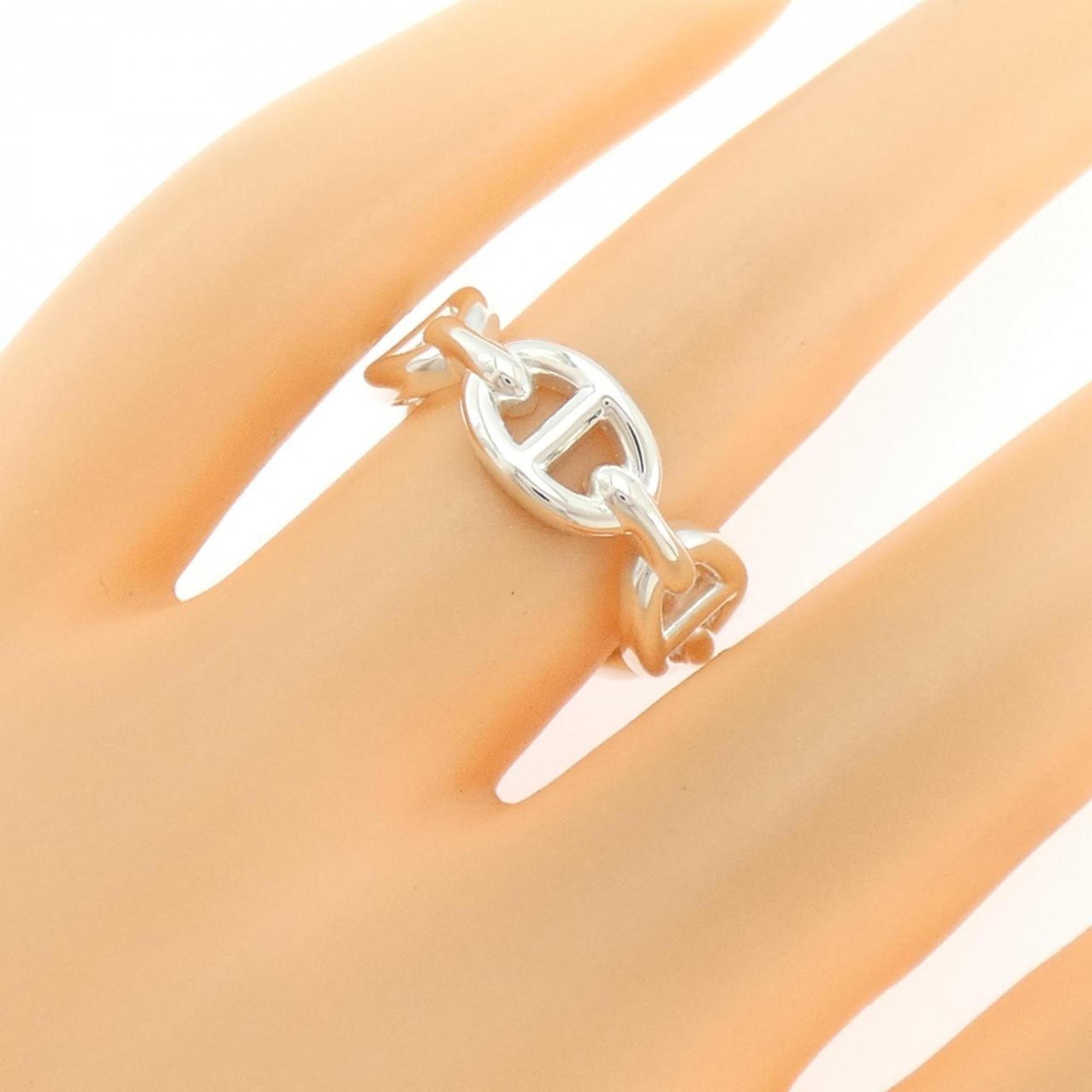 Hermes Silver Silver 925 Band Ring (Pre-Owned)