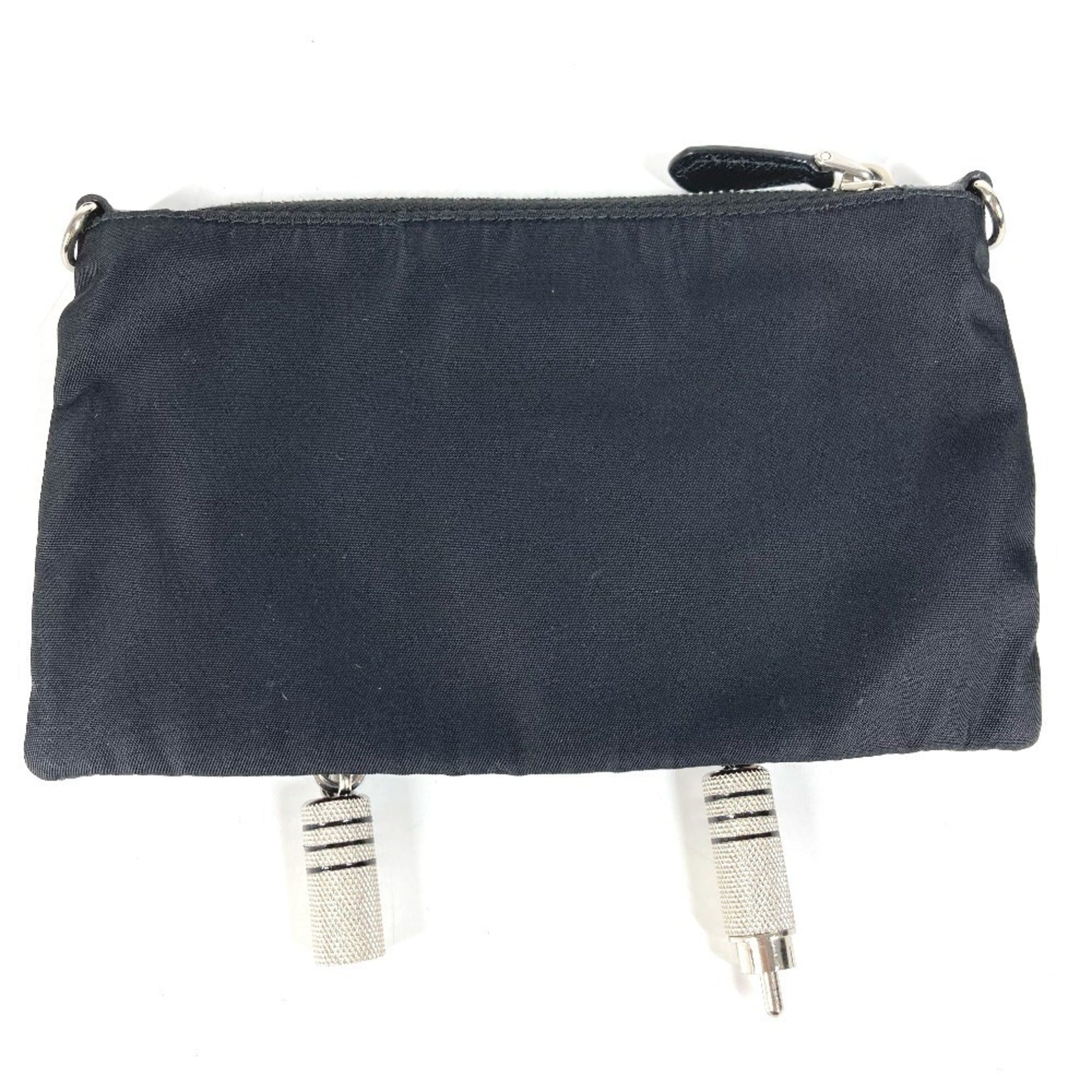 Prada Black Nylon Handbag Pouch Shoulder Bag (Pre-Owned)