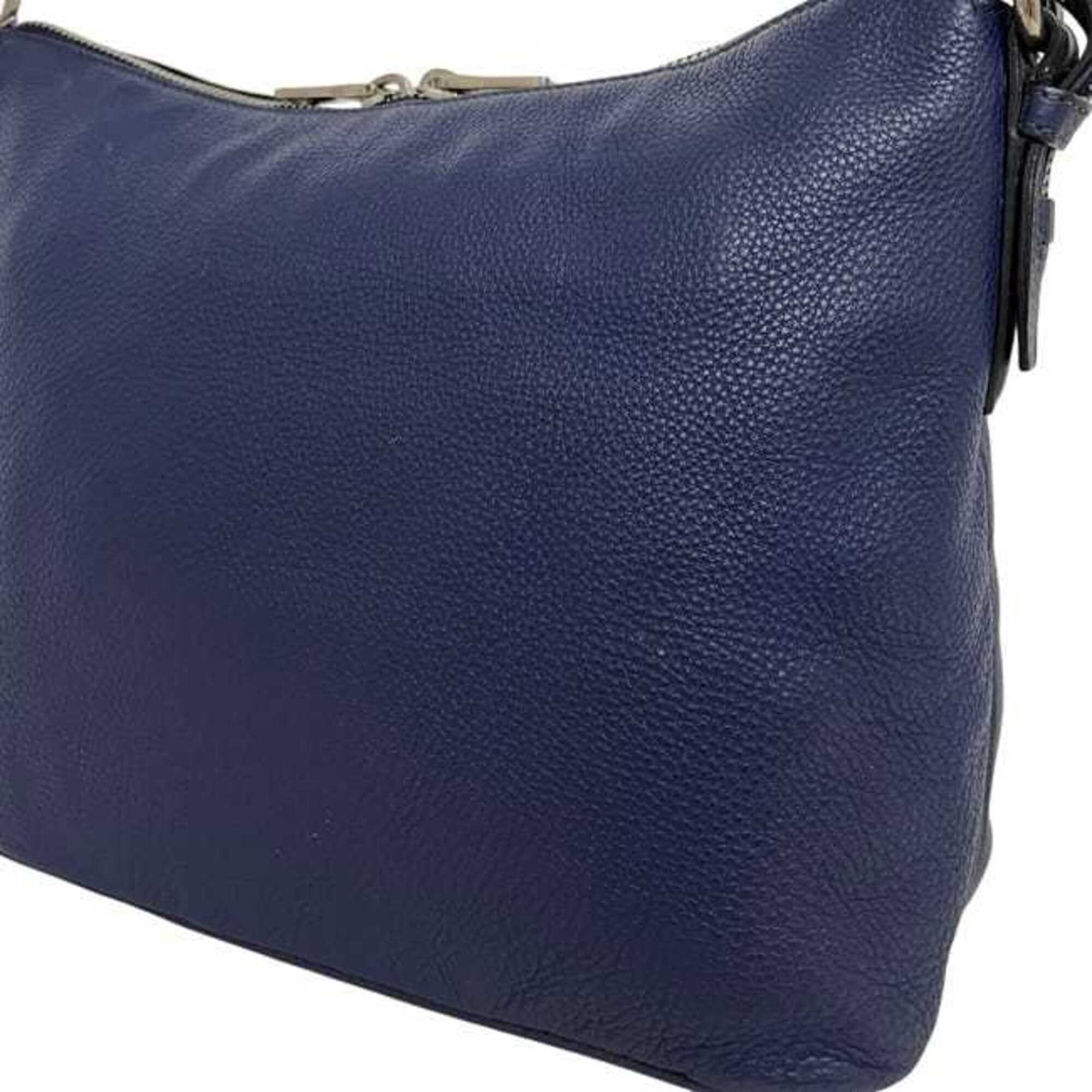 Prada Navy Leather Shoulder Bag (Pre-Owned)