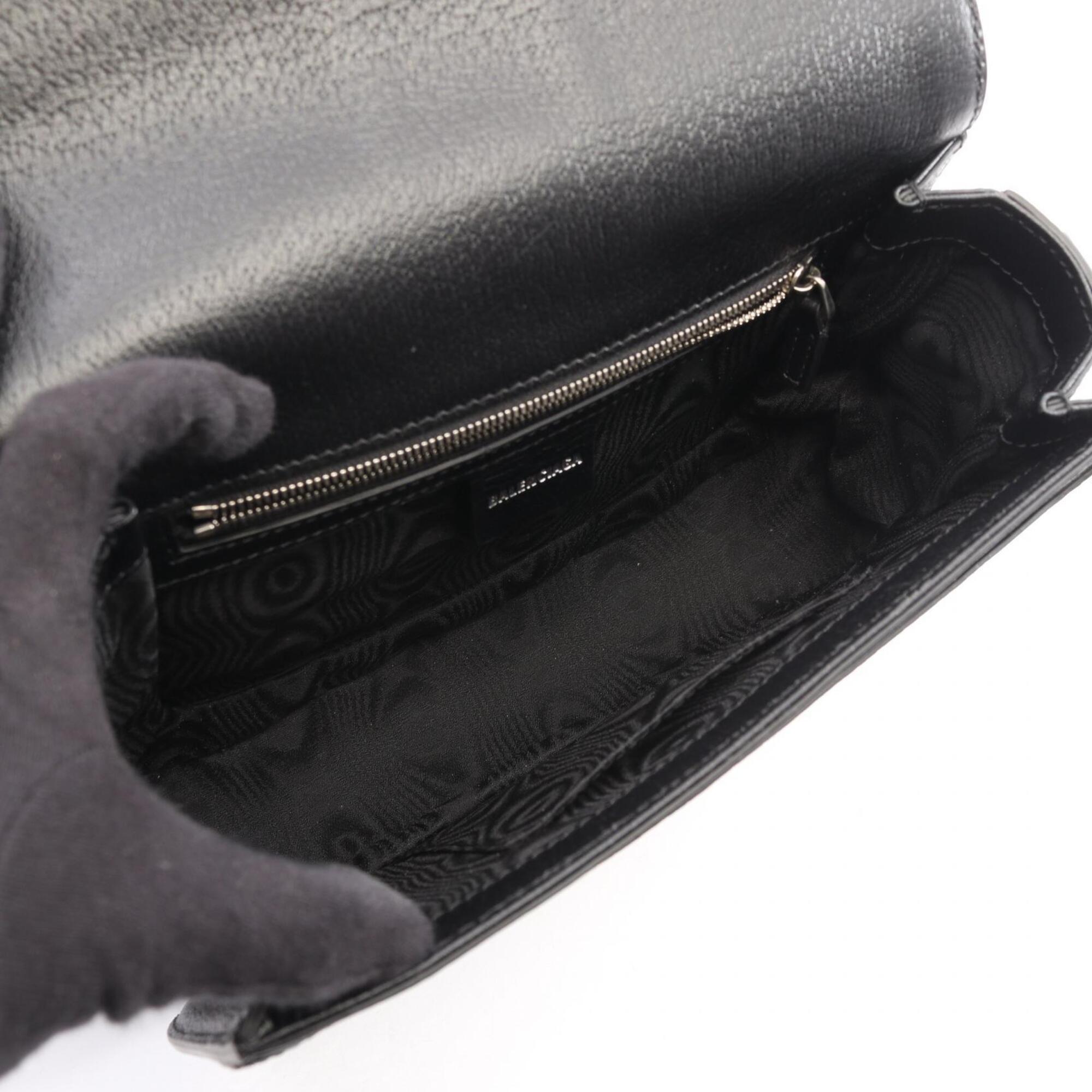 Balenciaga Black Gray Multi-Color Canvas Leather Handbag Shoulder Bag (Pre-Owned)