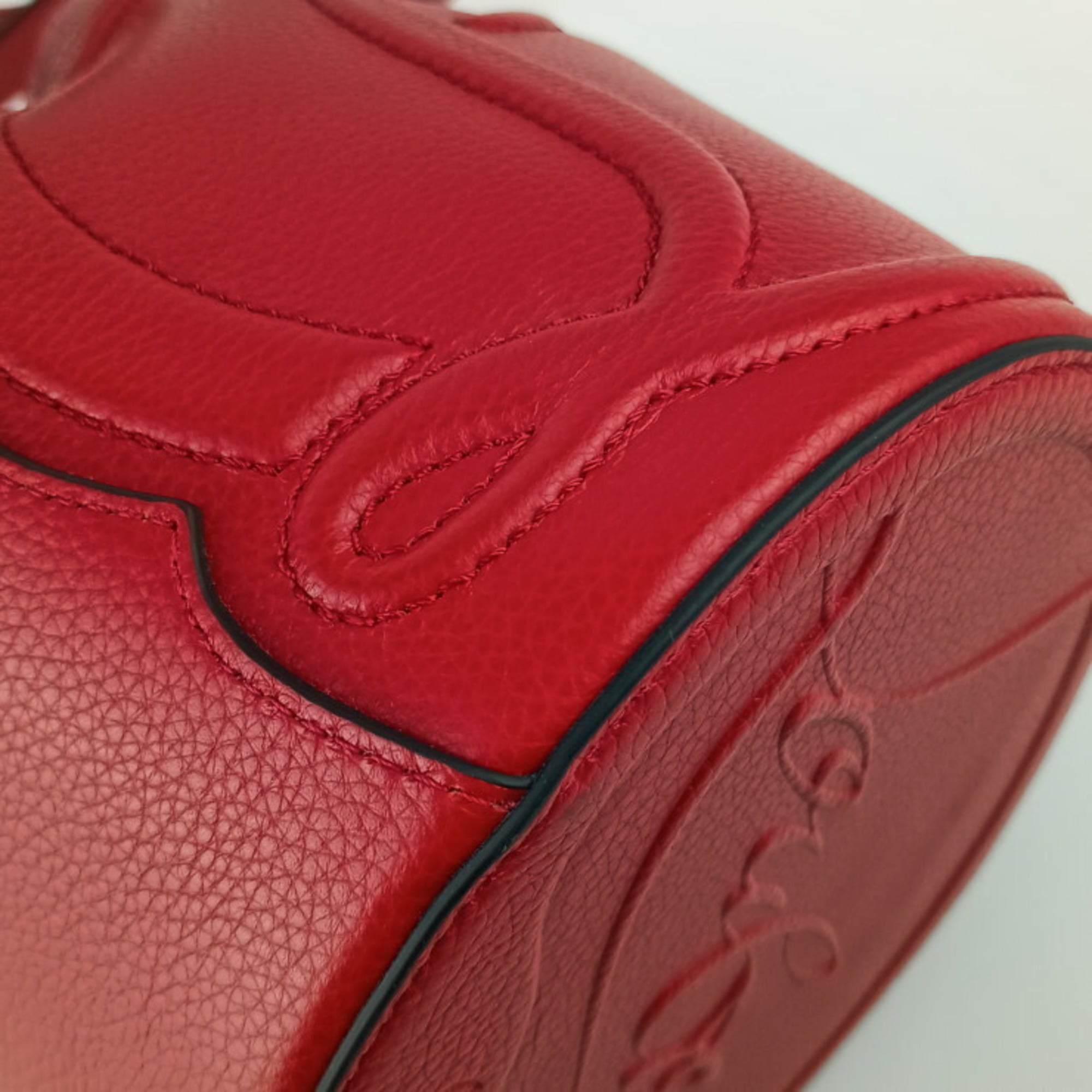 Christian Louboutin Red Color Leather Shoulder Bag (Pre-Owned)