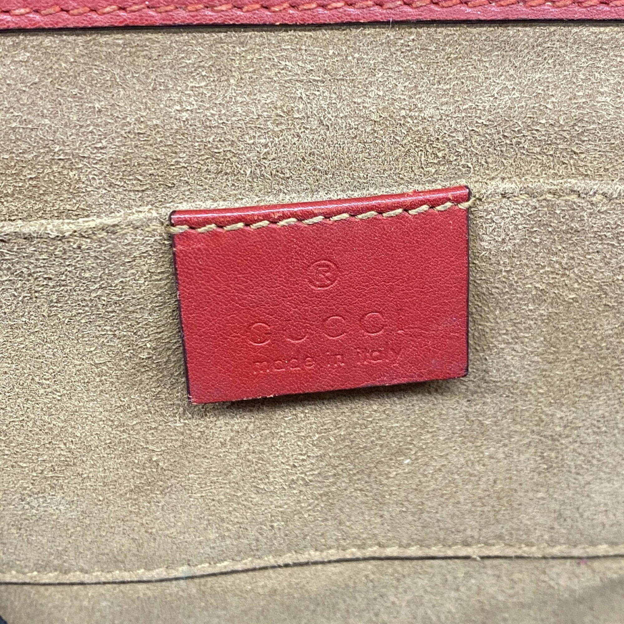 Gucci Brown Red Color Pvc Shoulder Bag (Pre-Owned)