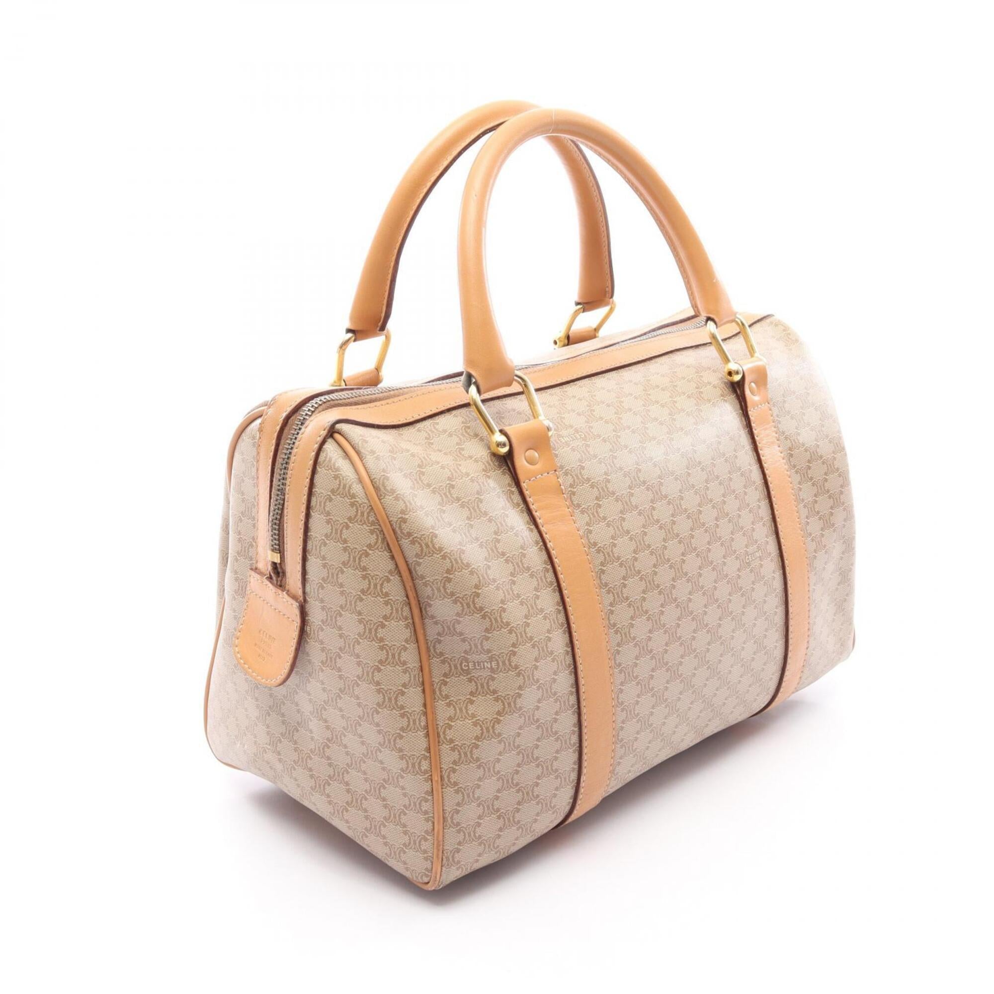 Celine Macadam Beige Brown Coated Canvas Handbag Tote Bag (Pre-Owned)