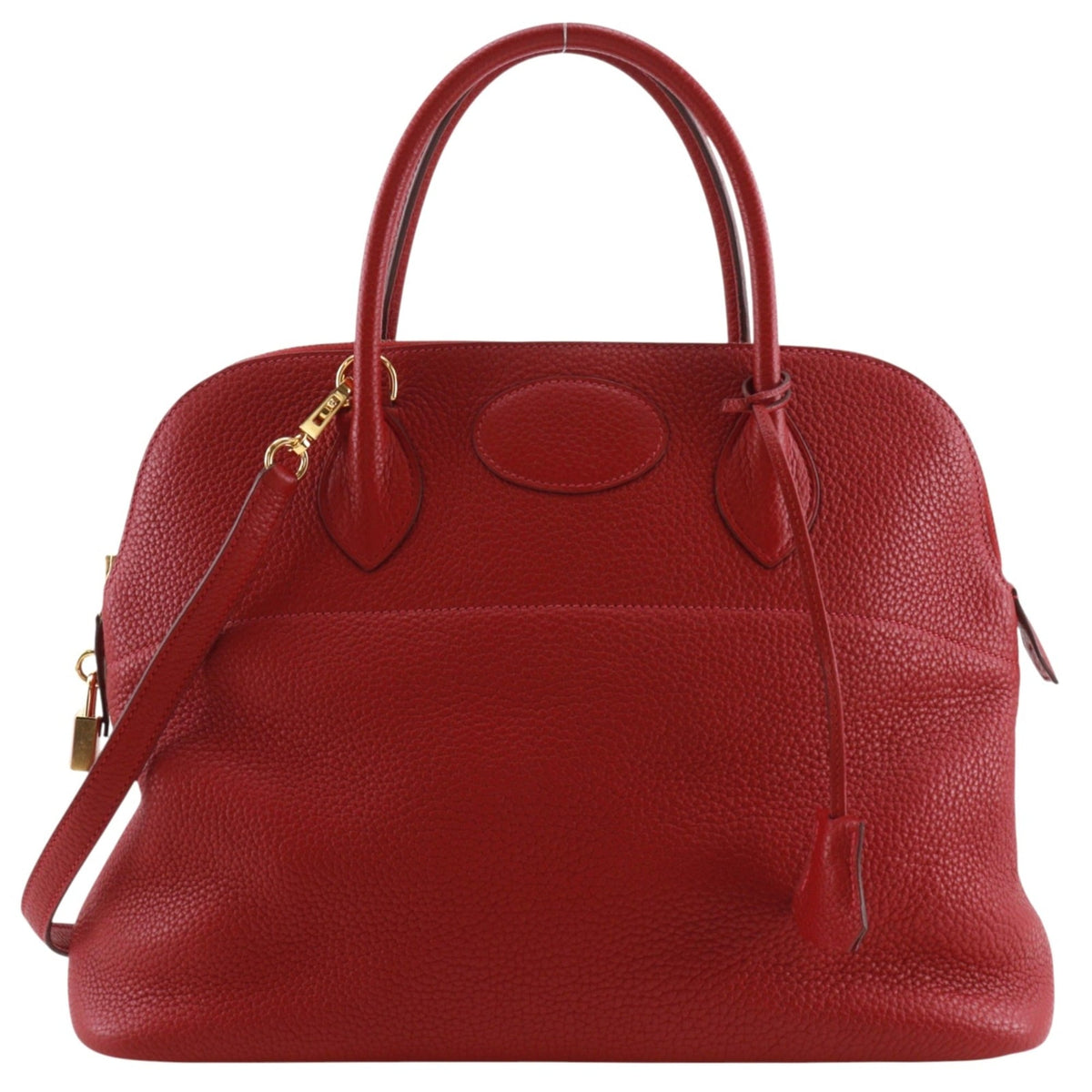 Hermes Bolide Red Color Taurillon Clemence Leather Handbag (Pre-Owned)