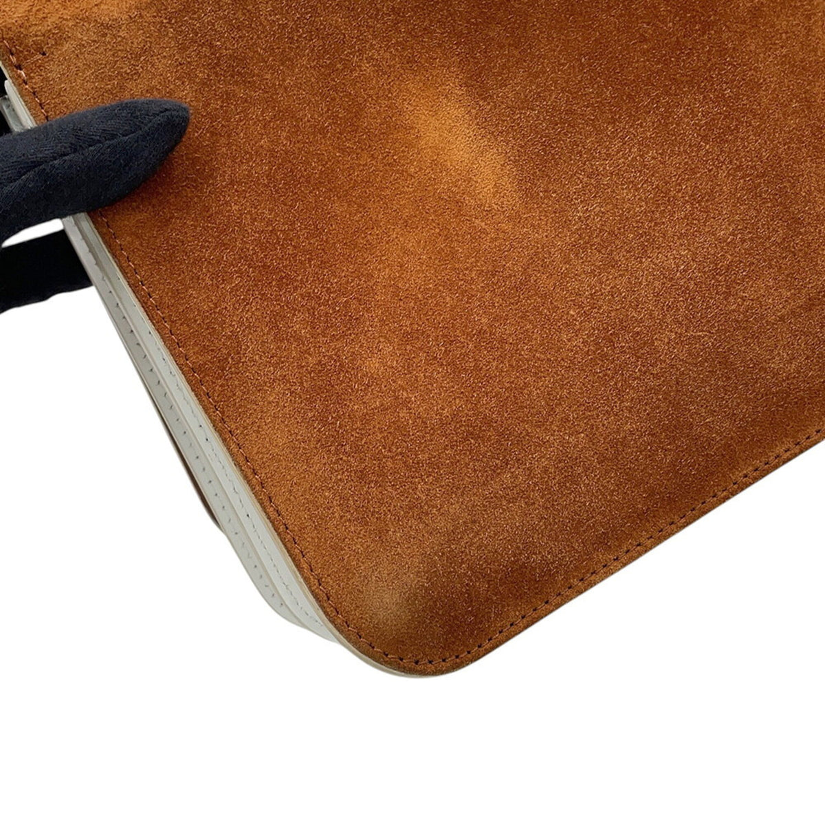 Burberry Brown White Suede Leather Shoulder Bag (Pre-Owned)