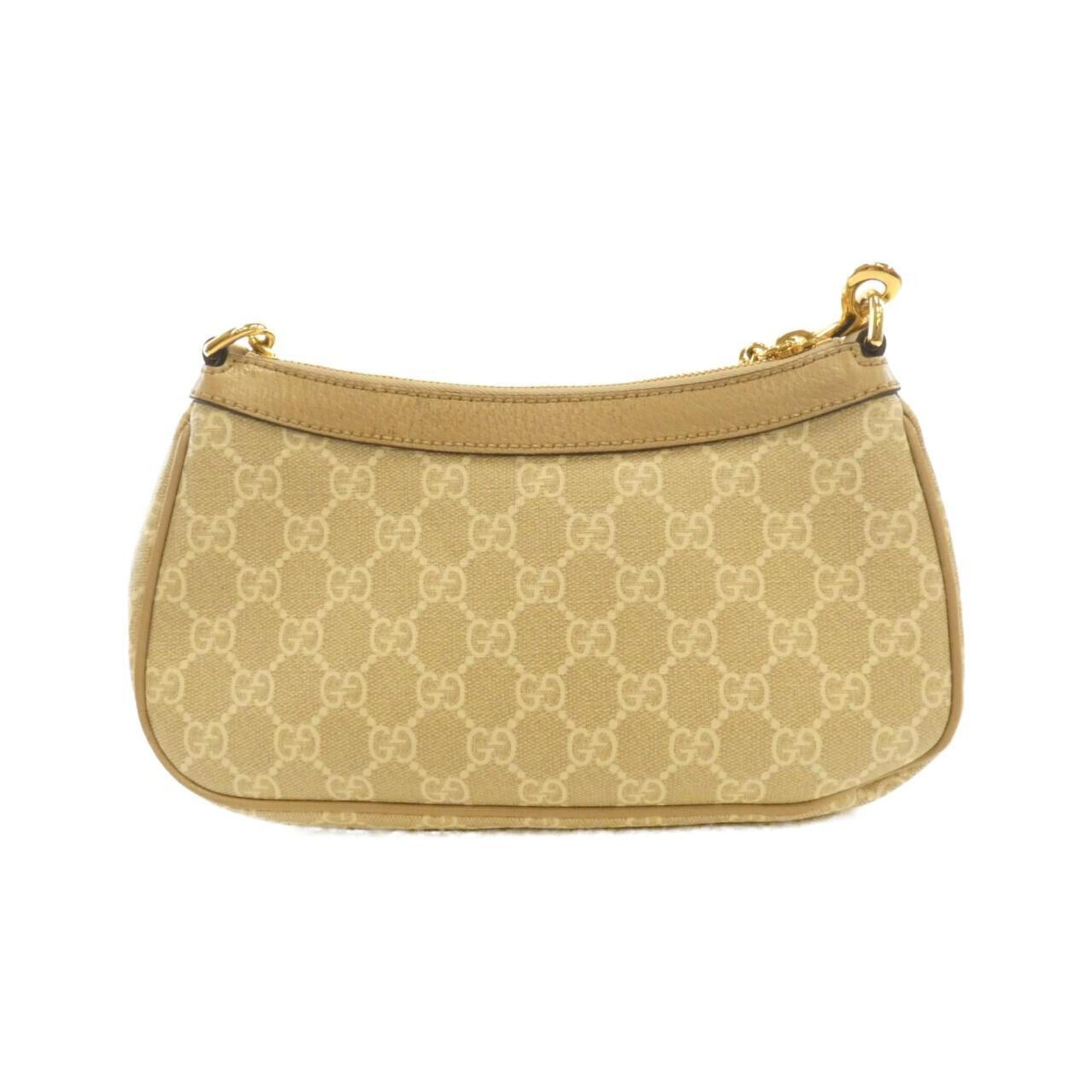 Gucci Beige White Gg Supreme Shoulder Bag (Pre-Owned)