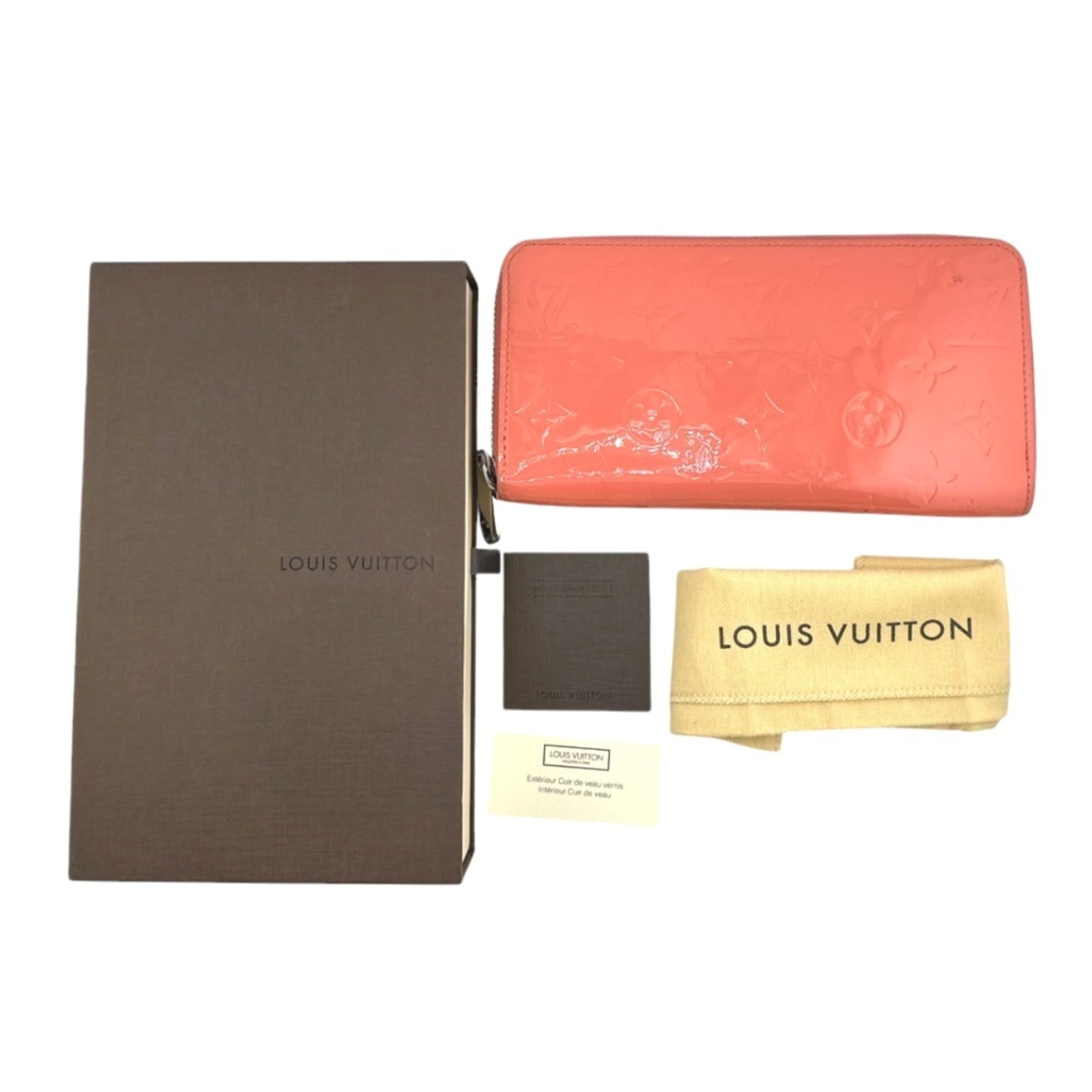 Louis Vuitton Monogram Vernis Rose Litchi Monogram Vernis Long Wallet (Bi-Fold) (Pre-Owned)